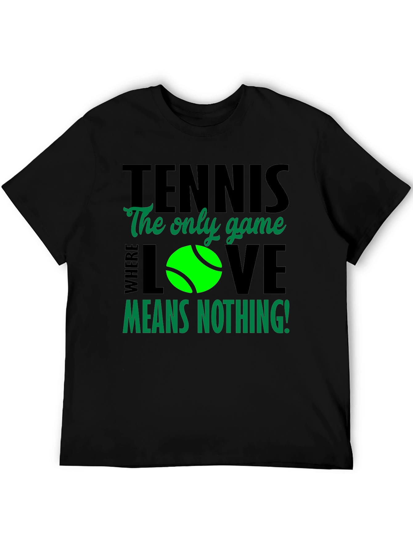 Black Tennis Love Means Nothing T-Shirt view 5