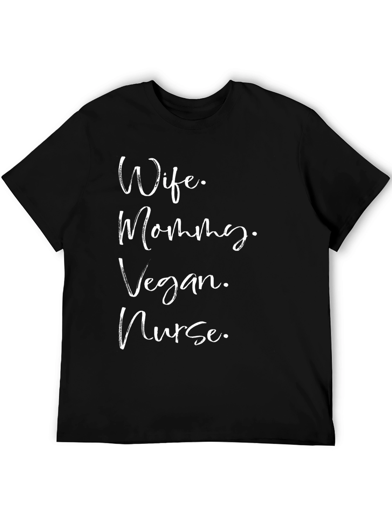 Black Wife Mommy Vegan Nurse T-Shirt - Black view 5