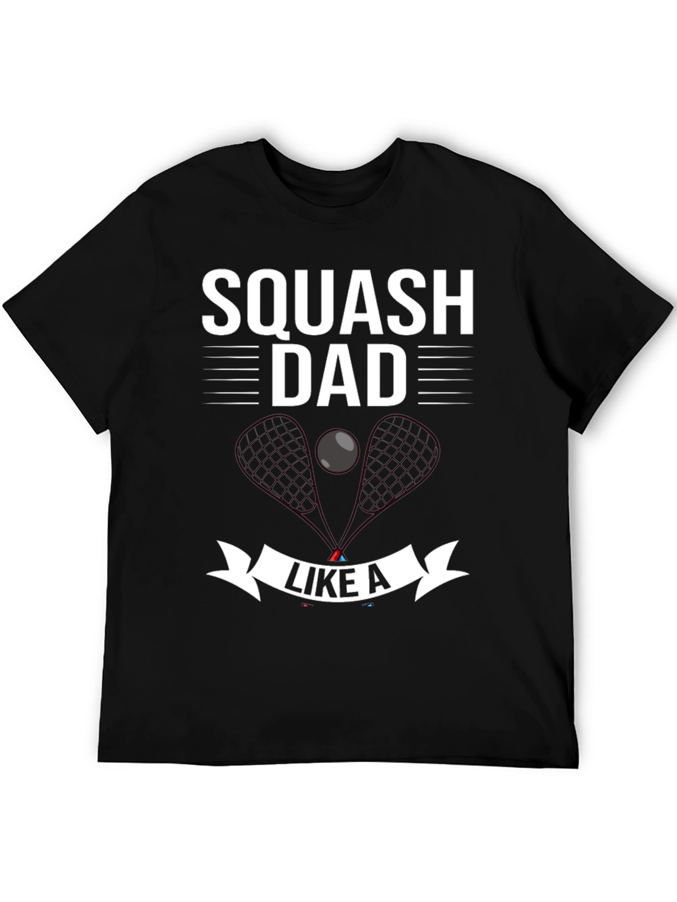 Black Squash Dad Graphic T-Shirt for Squash Lovers view 5