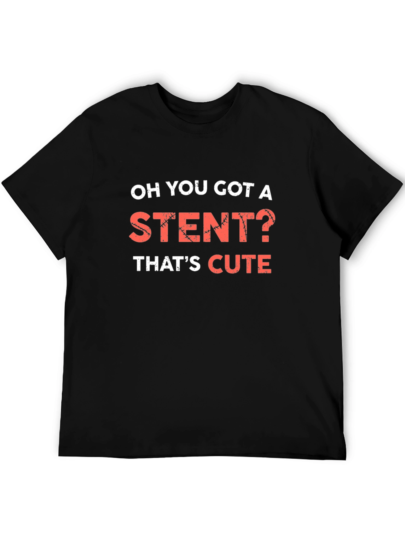 Black Funny Stent T-Shirt - That's Cute Tee view 5