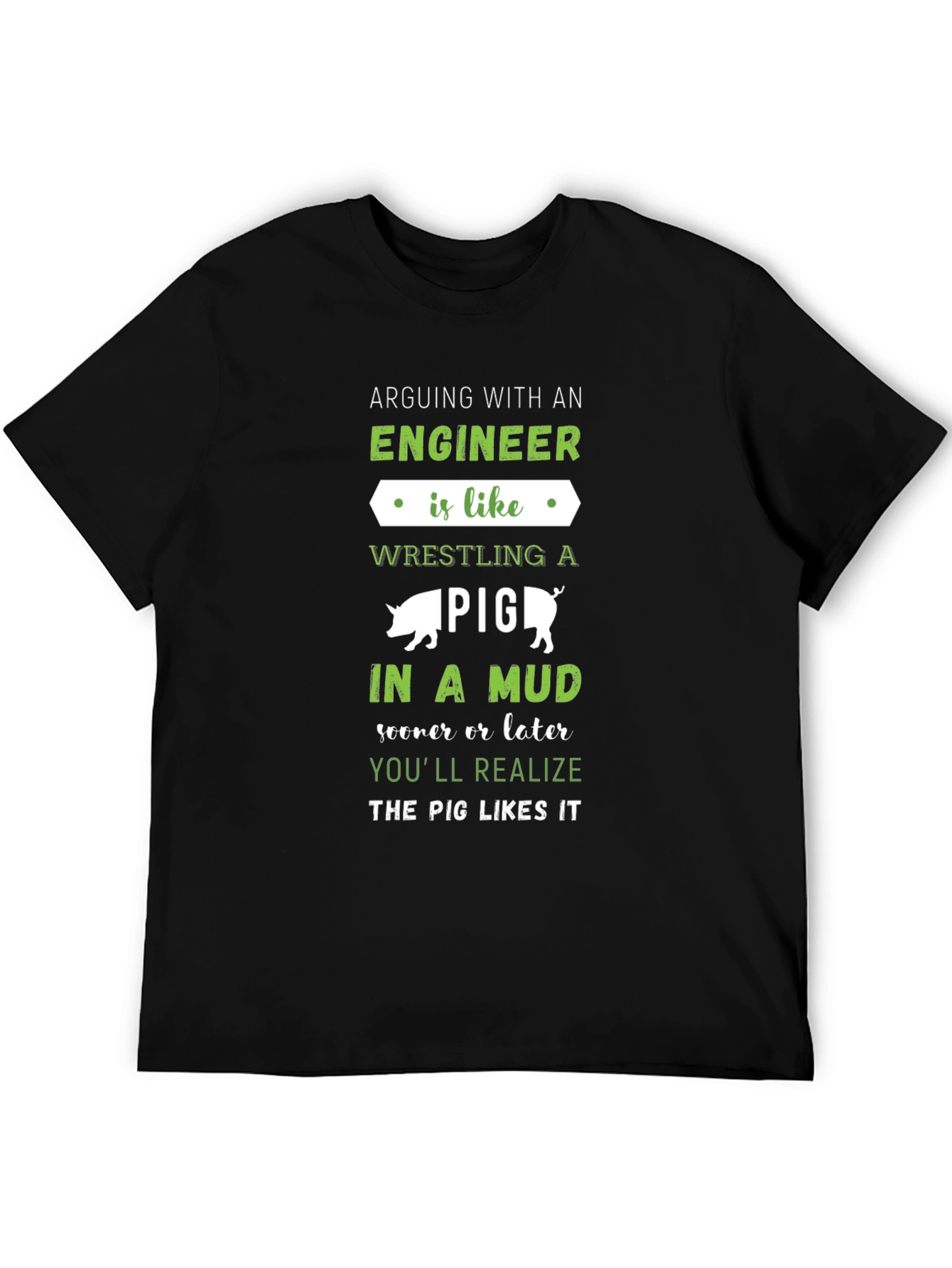 Black Engineer Pig Mud T-Shirt view 5