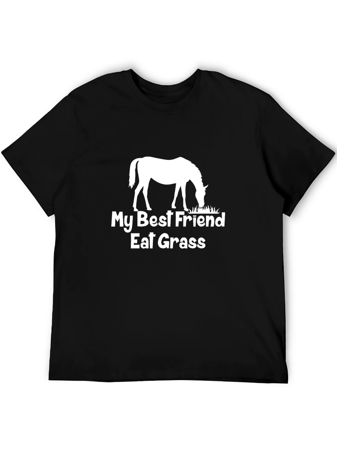 Black Horse Lover T-Shirt - "My Best Friend Eats Grass" view 5
