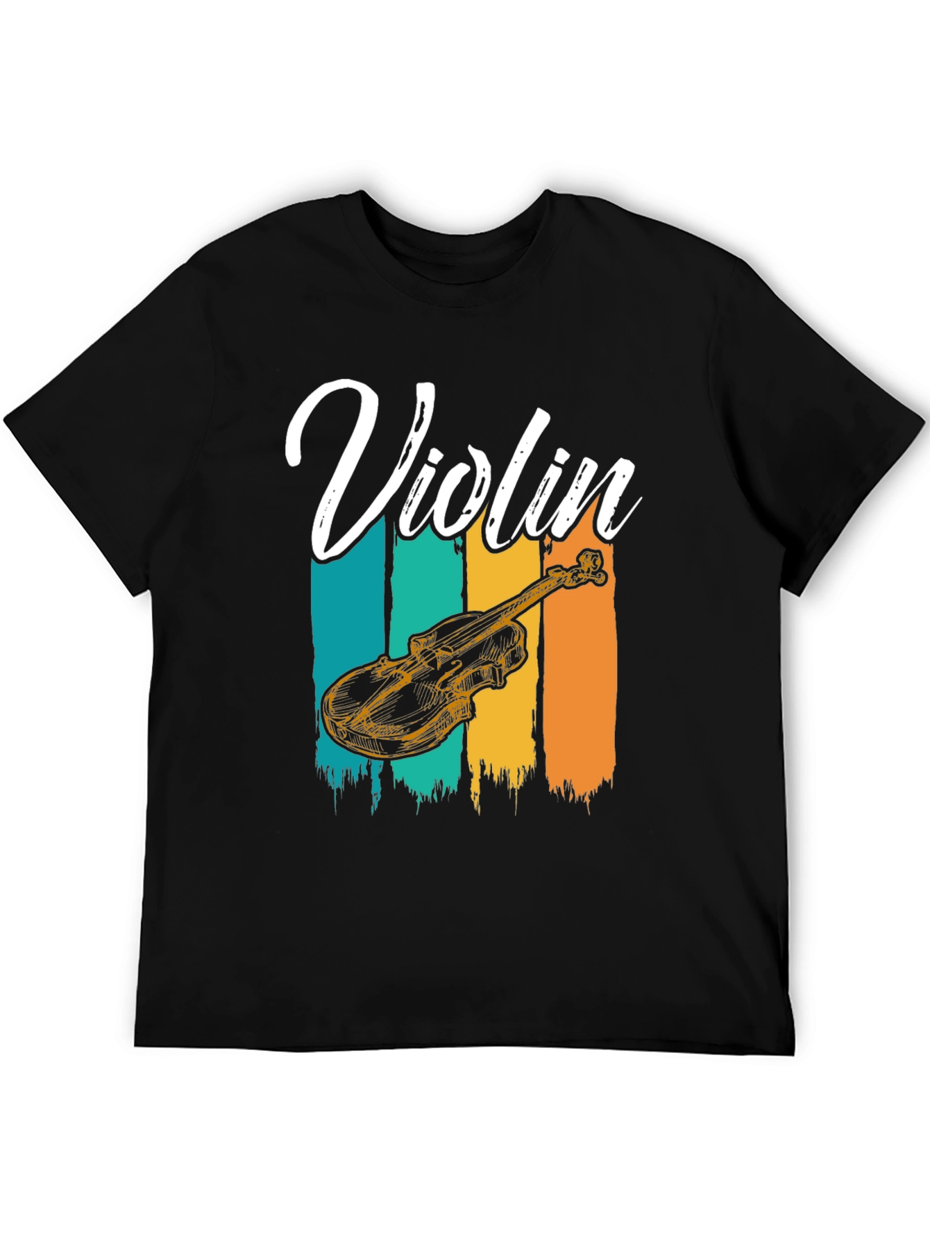 Black Vintage Violin T-Shirt - Music Lover Tee view 5