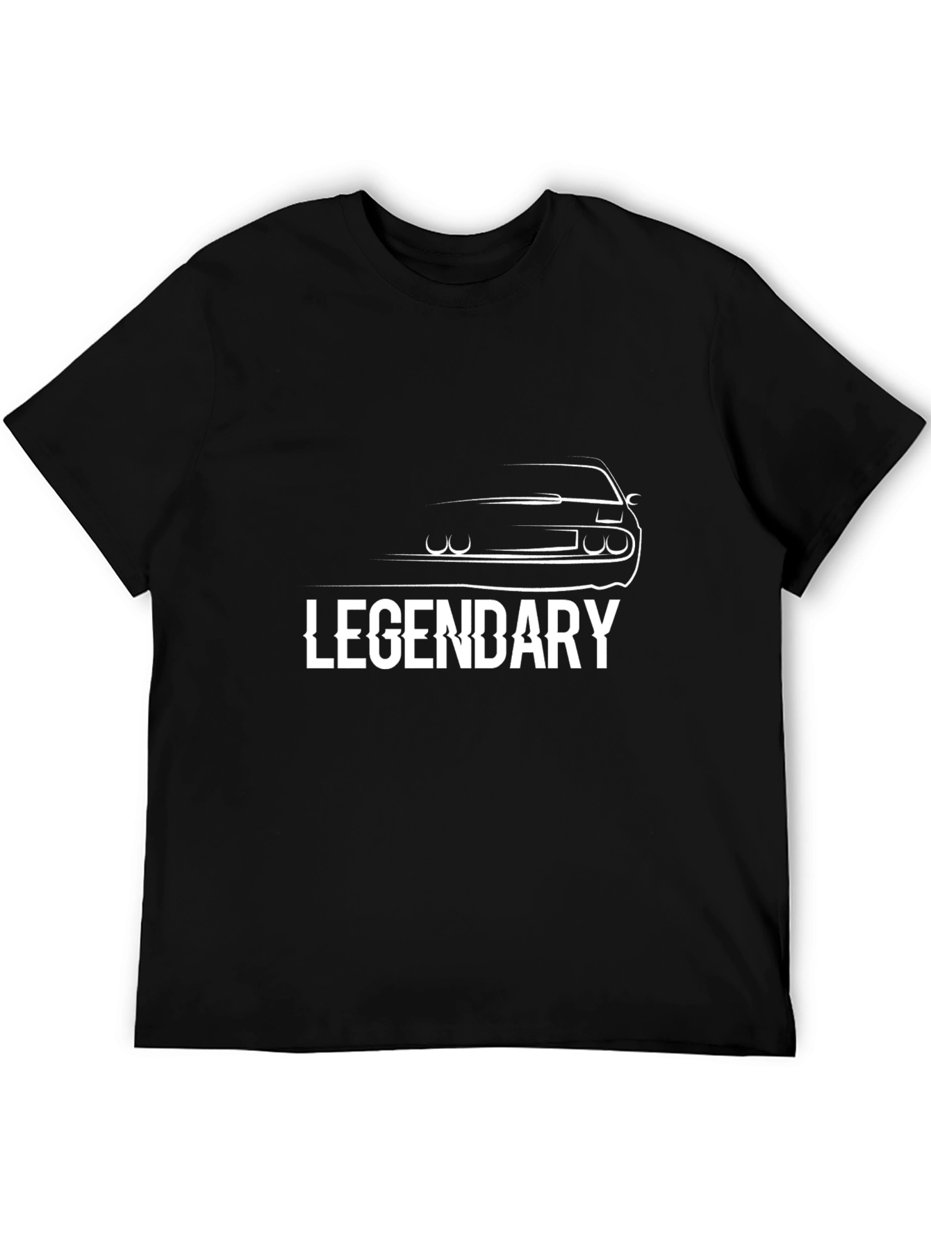 Black Legendary Car Silhouette Black T-Shirt view 5