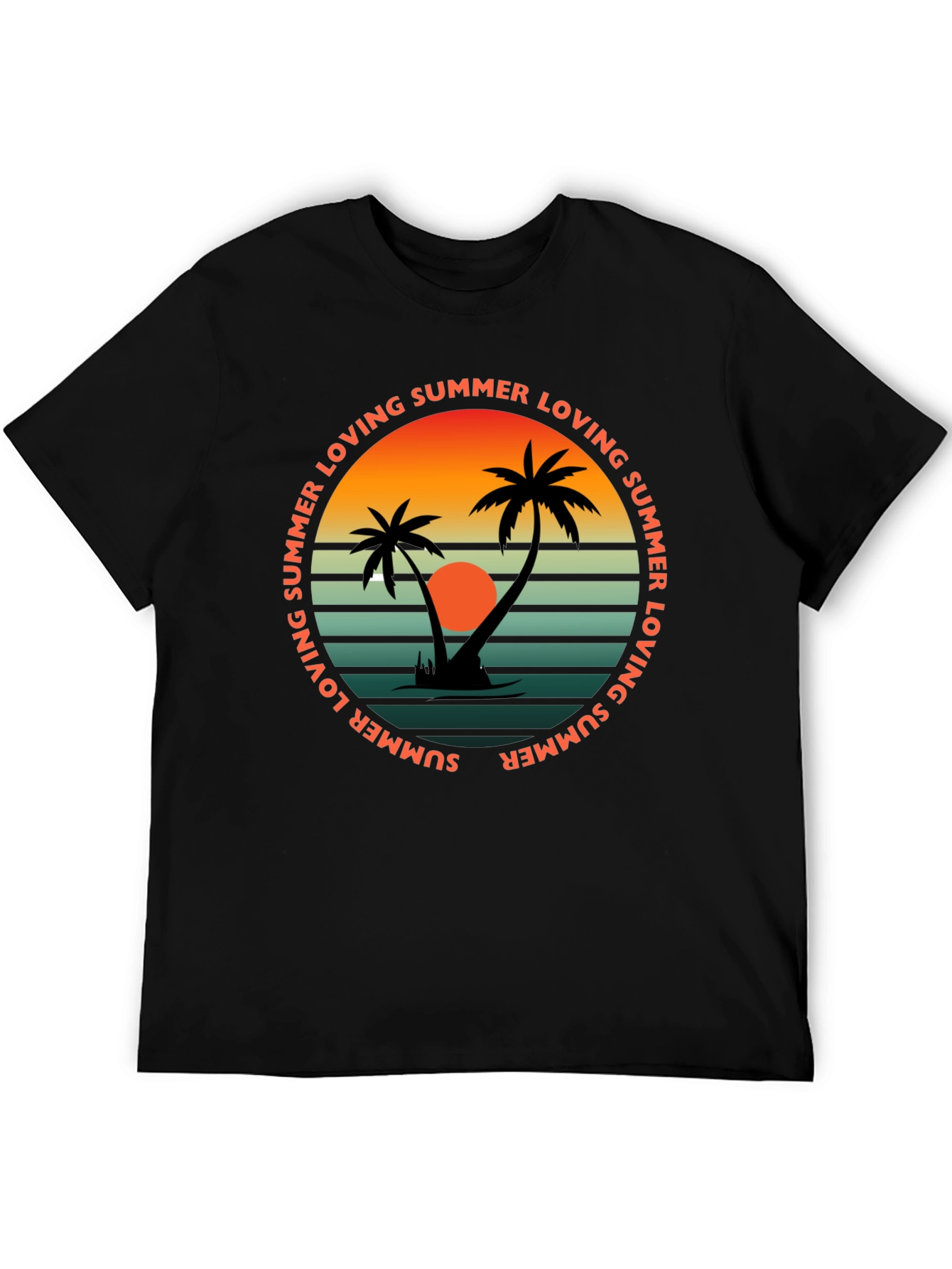 Black Summer Loving Graphic Tee - Retro Beach Vibes view 5