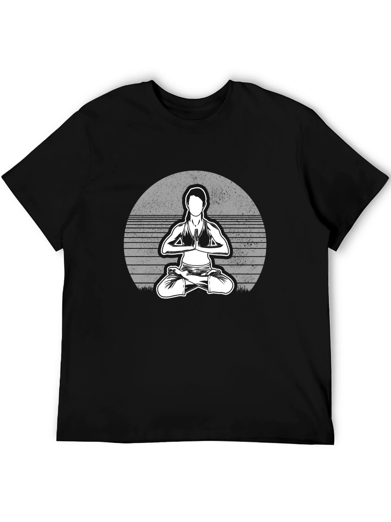 Black Yoga Pose Graphic Tee - Unisex Black T-Shirt view 5