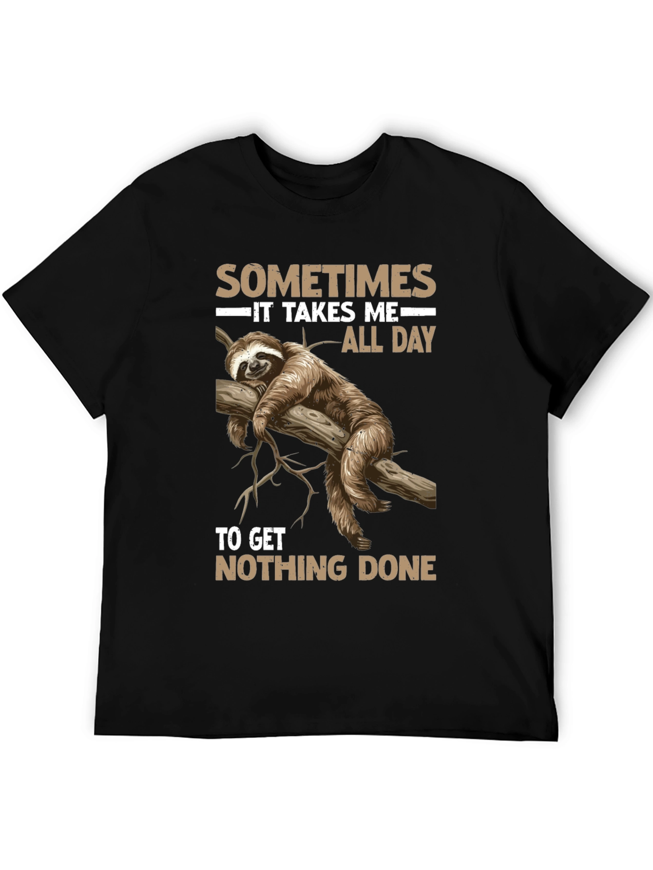 Black Sloth Graphic T-Shirt - Sometimes It Takes Me All Day view 5
