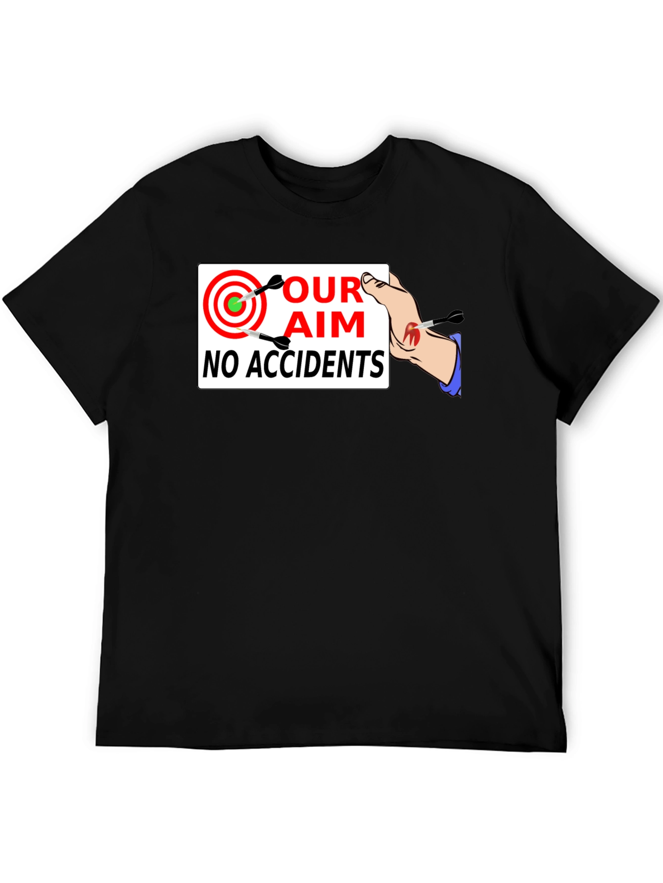 Black Our Aim, No Accidents T-Shirt - Safety First! view 5