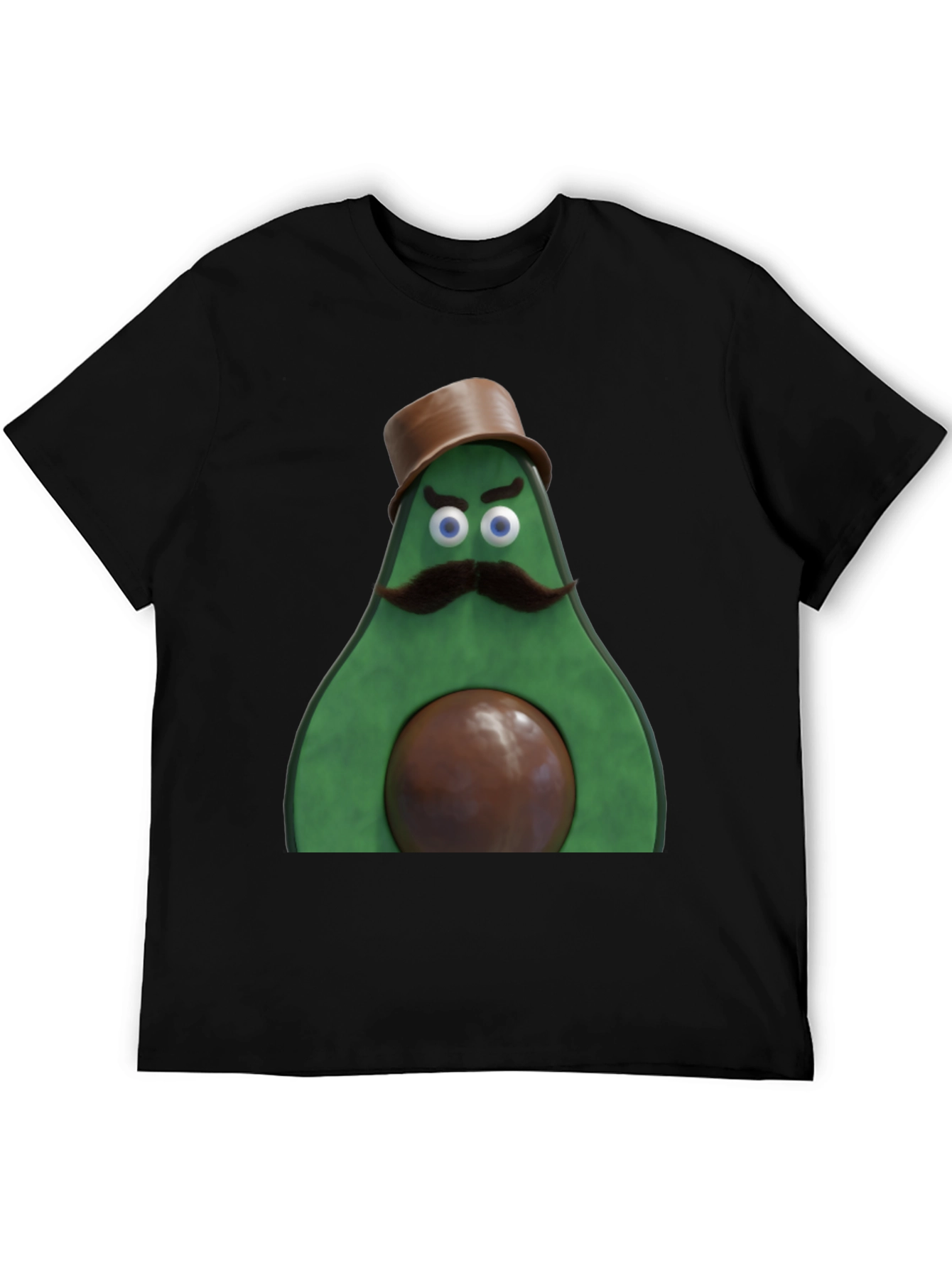 Black Avocado Gentleman Graphic Tee - Quirky Black T-Shirt view 5