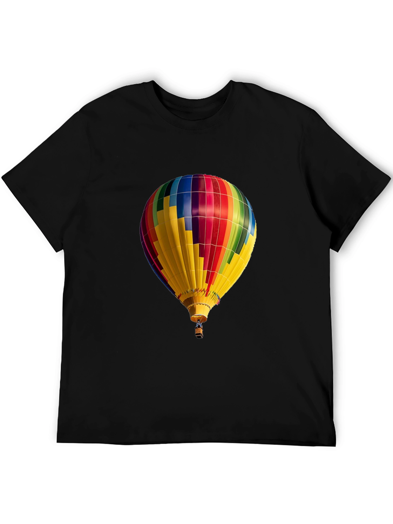 Black Hot Air Balloon Graphic Tee - Unique Design view 5