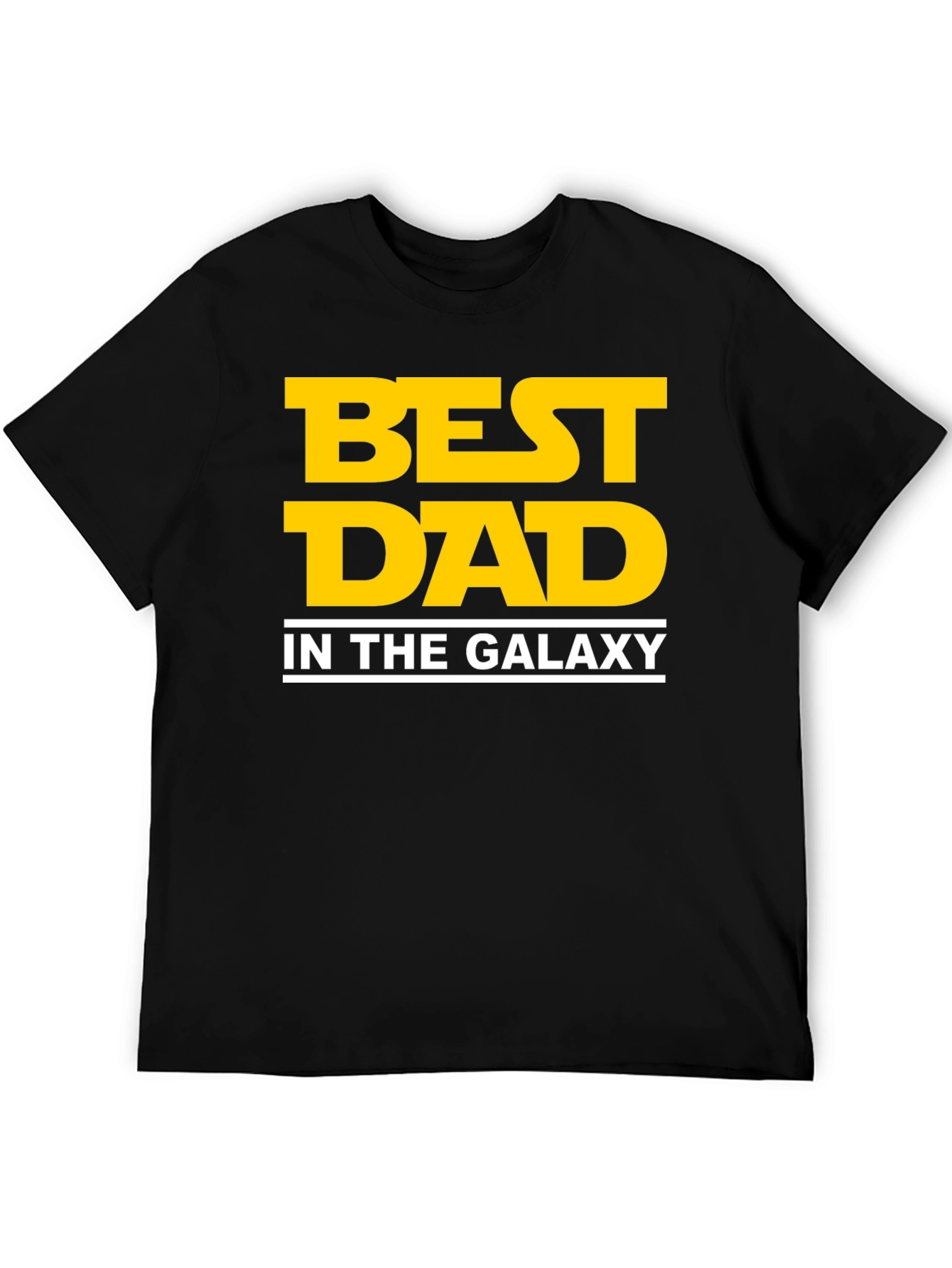 Black Best Dad in the Galaxy Black T-Shirt view 5