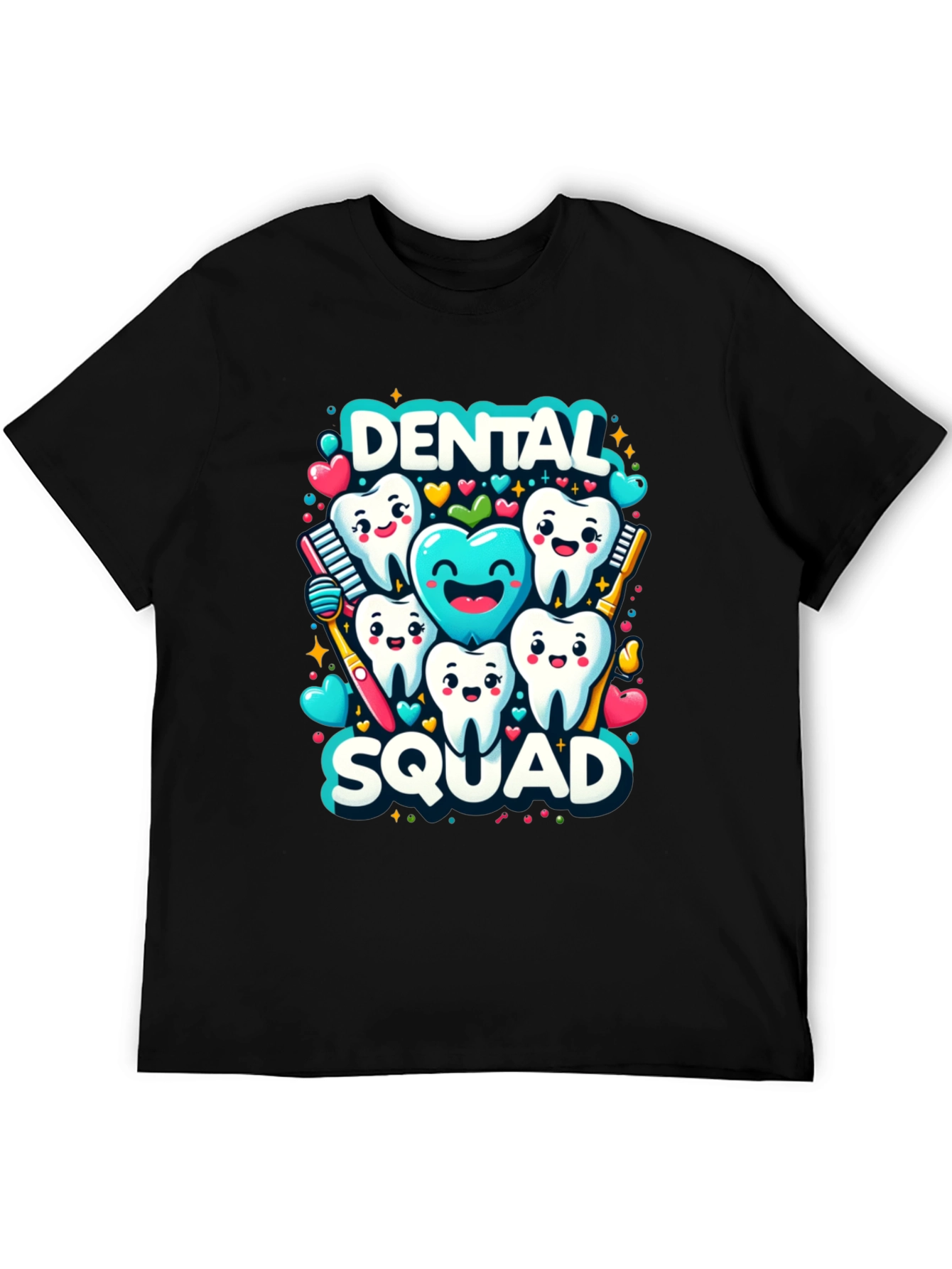 Black Dental Squad Graphic Tee - Funny Tooth Shirt view 5