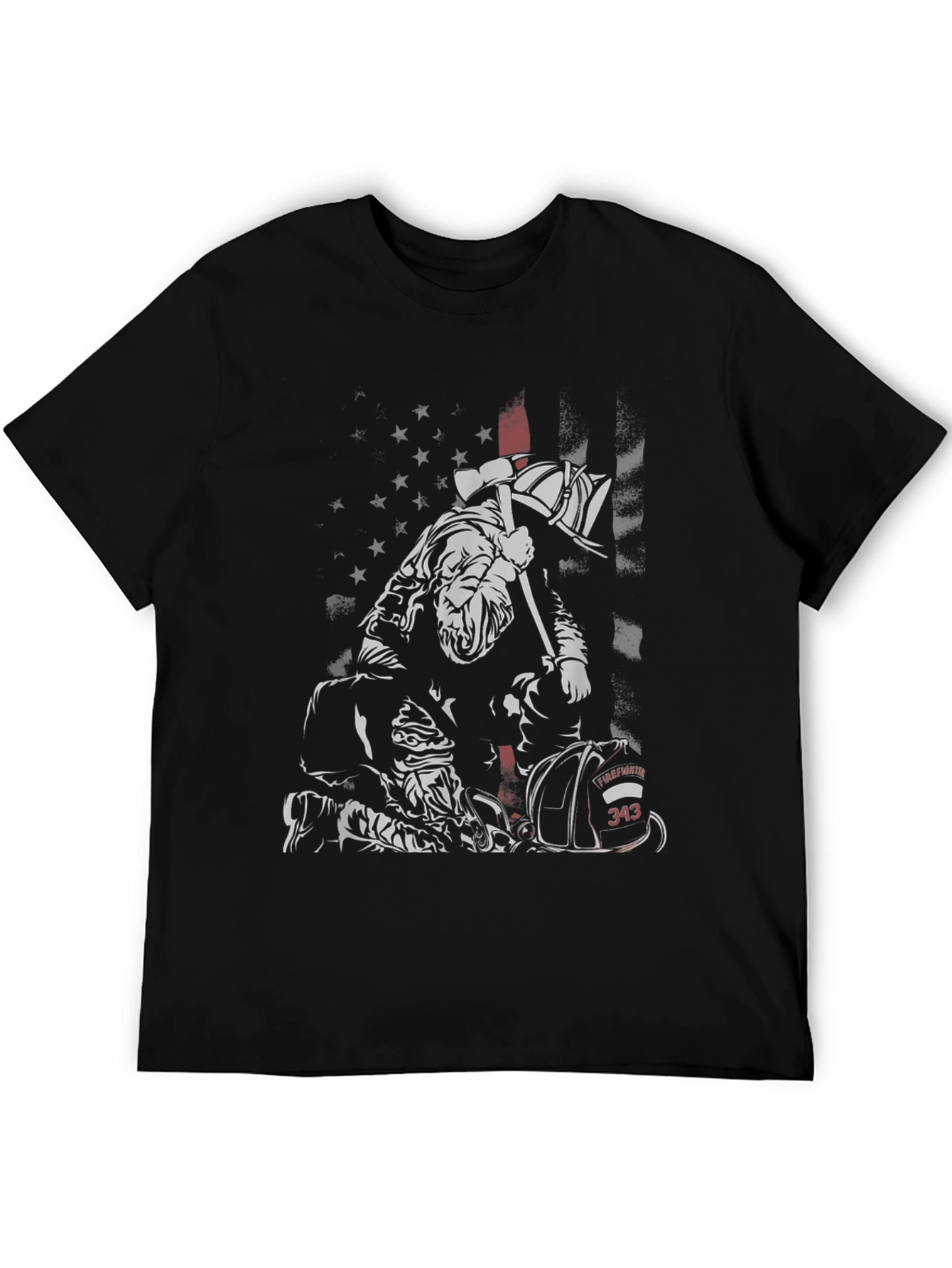 Black Firefighter Tribute Graphic Tee view 5