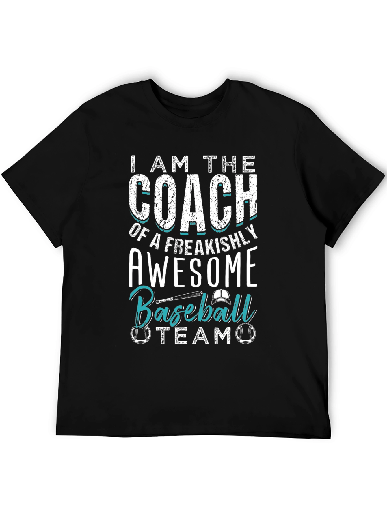 Black Awesome Baseball Coach T-Shirt view 5