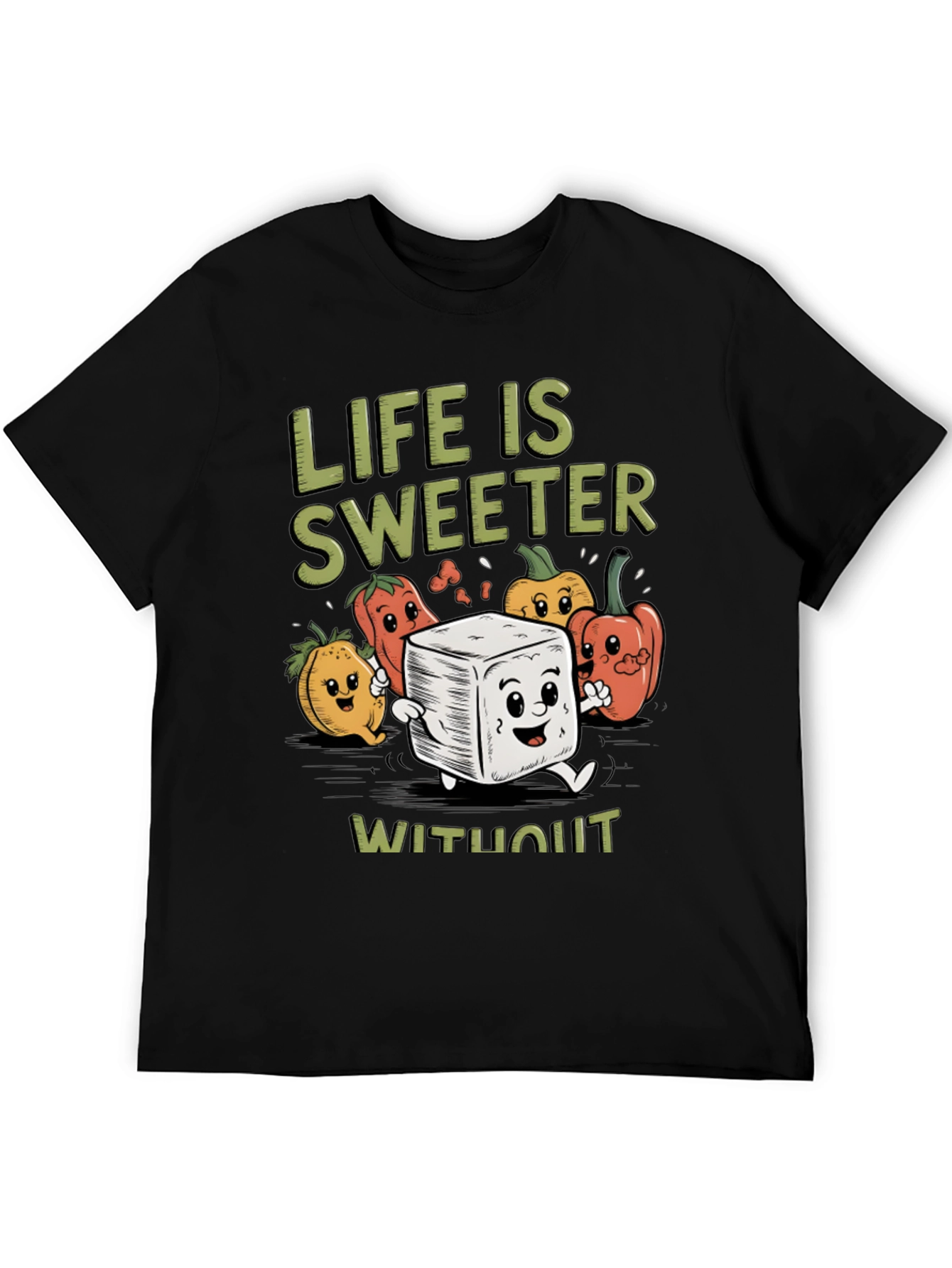Black Life is Sweeter T-Shirt - Sugar Free Humor Tee view 5