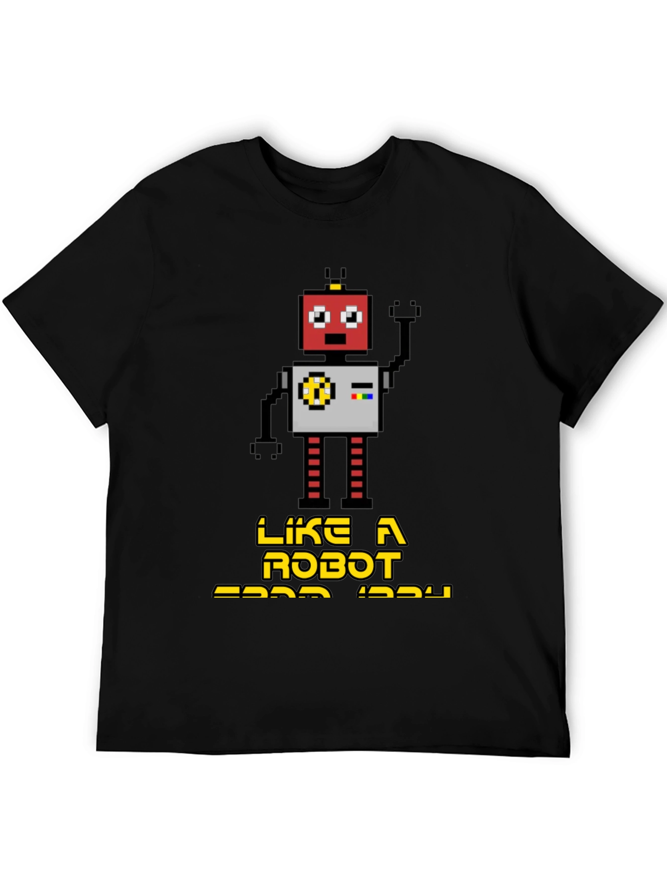 Black Retro Robot Graphic T-Shirt - Black view 5