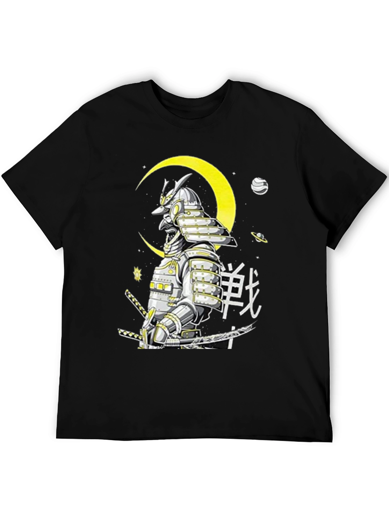 Black Samurai Warrior Graphic T-Shirt - Black view 5