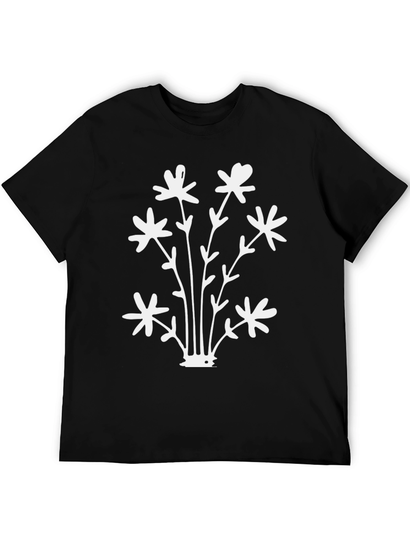 Black Floral Graphic Black T-Shirt view 5