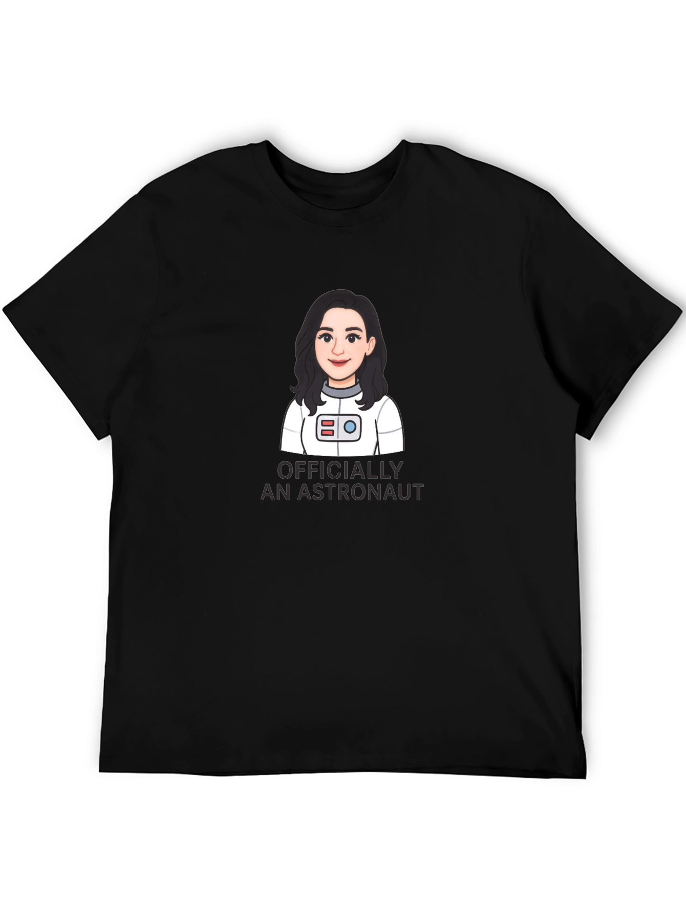 Black Officially An Astronaut Cartoon Graphic Tee view 5