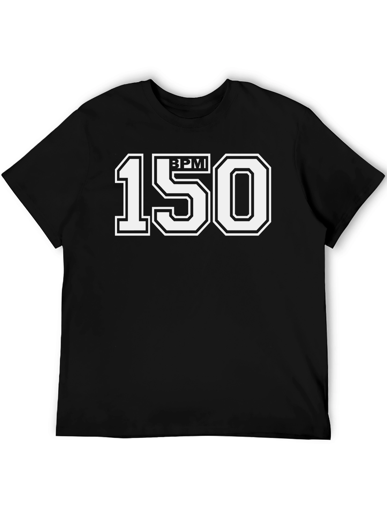 Black BPM 150 T-Shirt - Stylish Music Lover Tee view 5