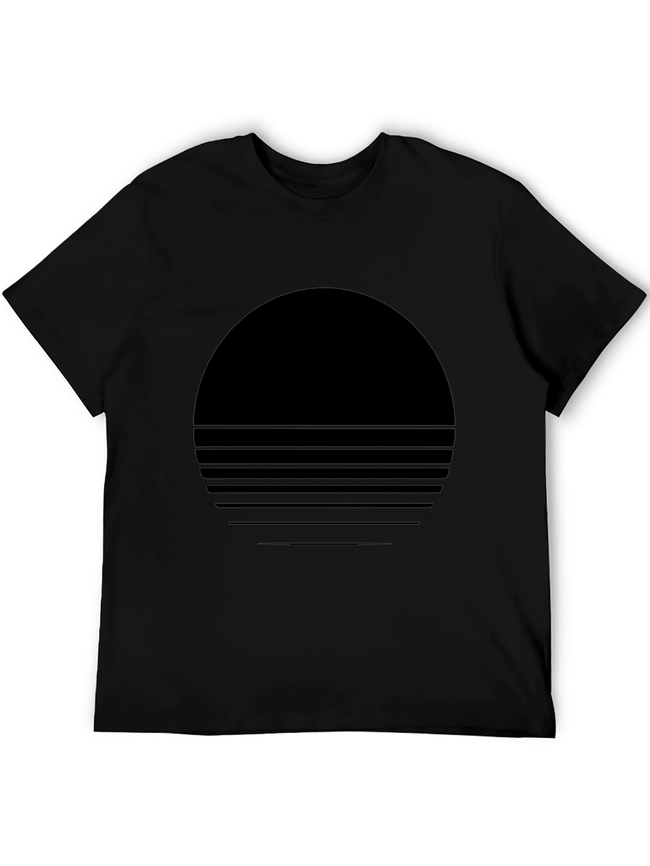 Black Retro Sunset Graphic Tee - Black Crew Neck view 5