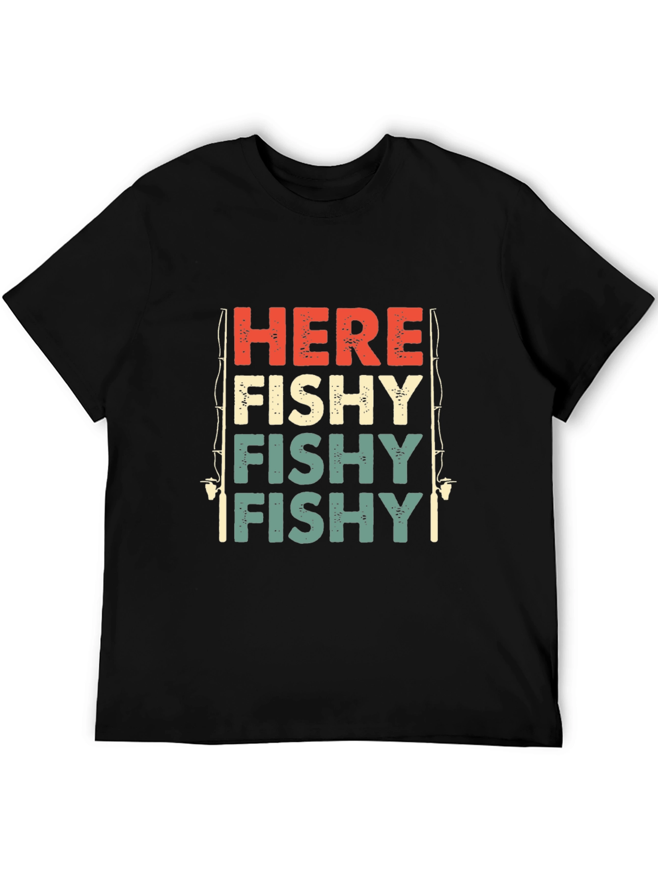 Black Here Fishy Fishy Graphic T-Shirt view 5