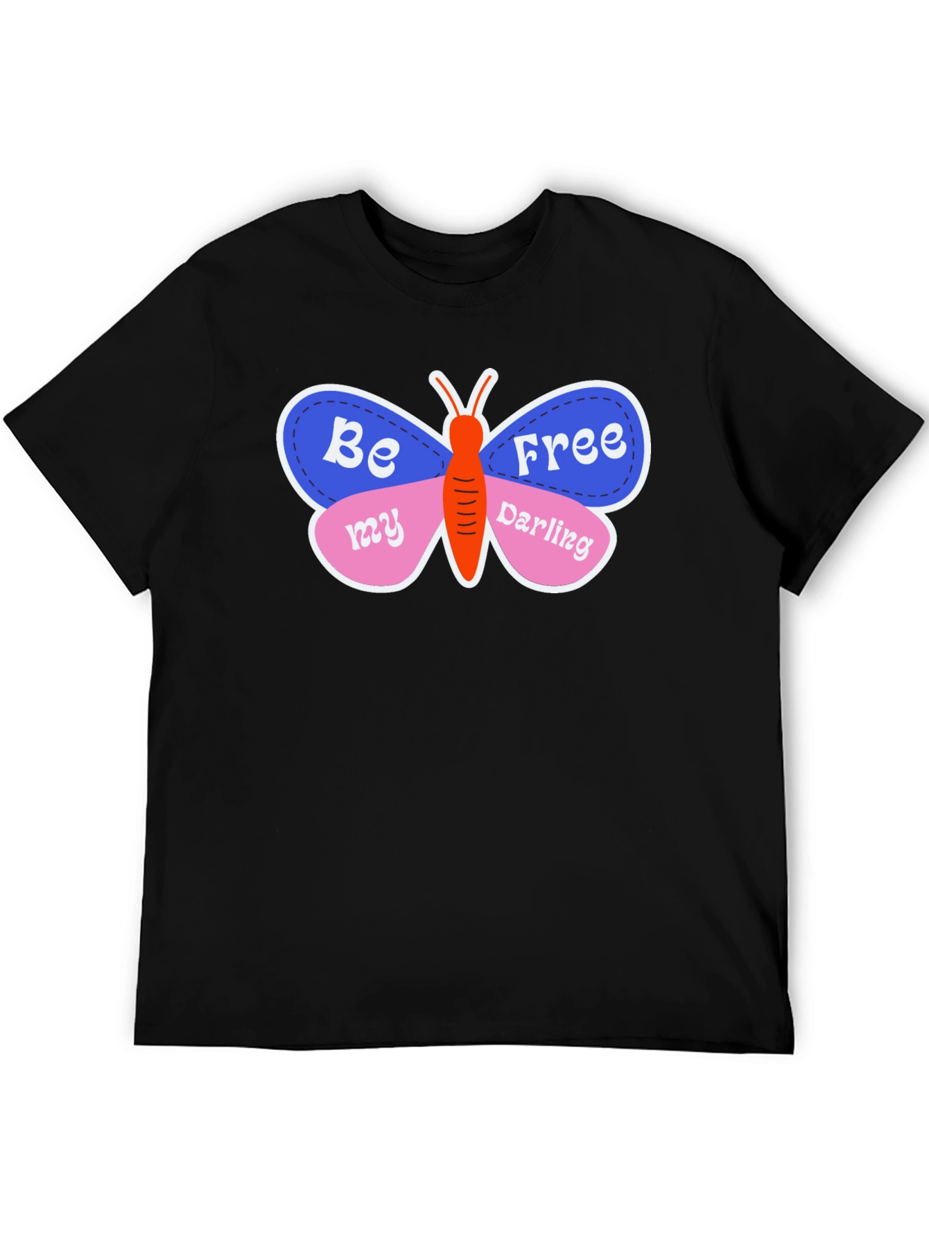 Black Be Free Butterfly Graphic T-Shirt - Stylish & Unique! view 5