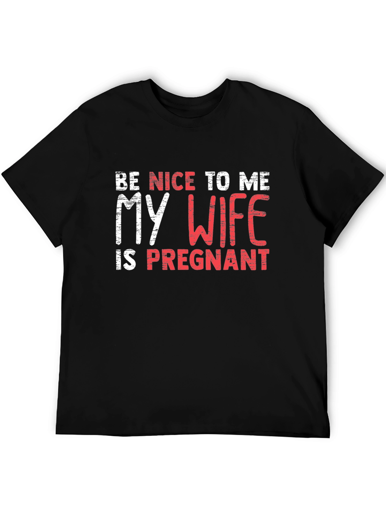 Black Funny Pregnancy Announcement Men's T-Shirt view 5