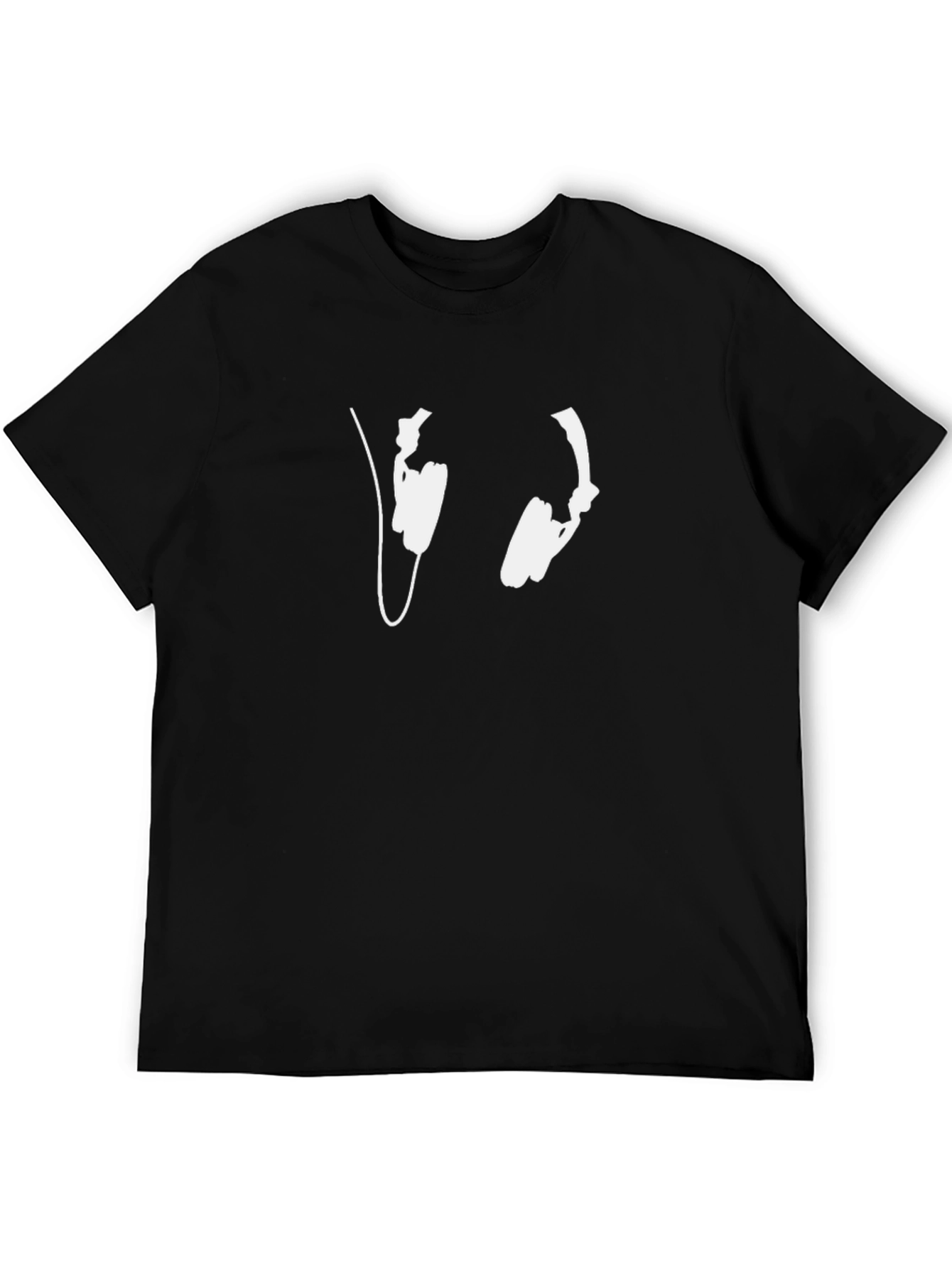Black Headphone Graphic Tee - Cool Music Lover Shirt view 5