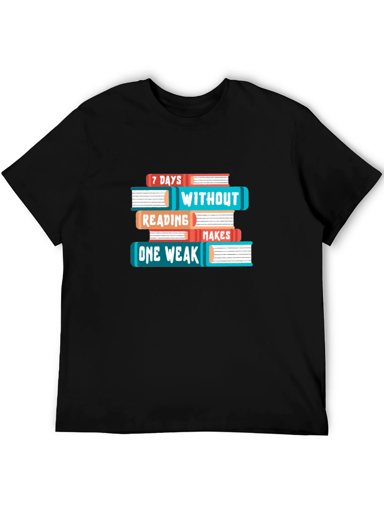 Black Book Lover T-Shirt - 7 Days Without Reading Makes One Weak Funny Tee view 5