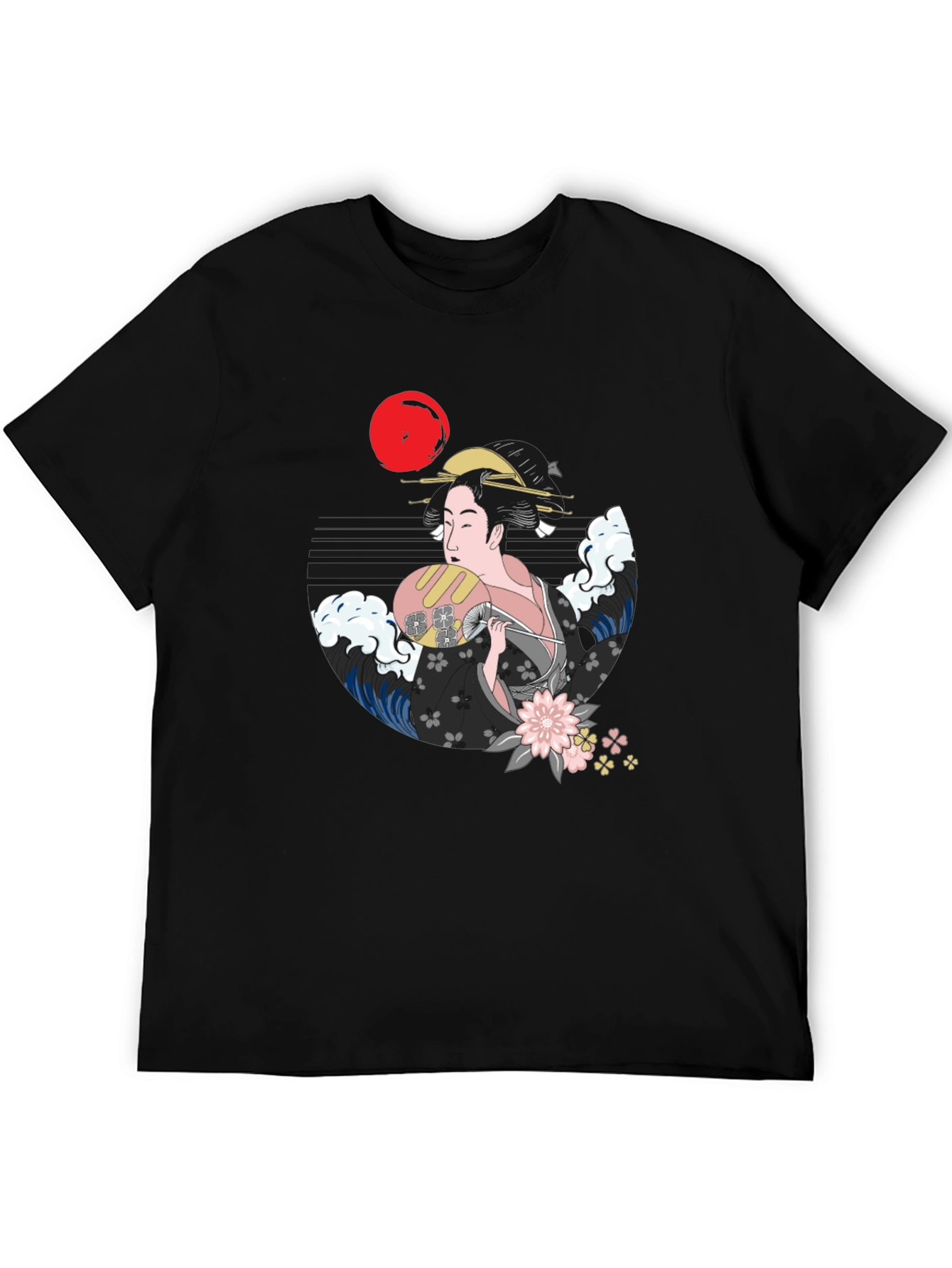Black Geisha Graphic Black T-Shirt view 5