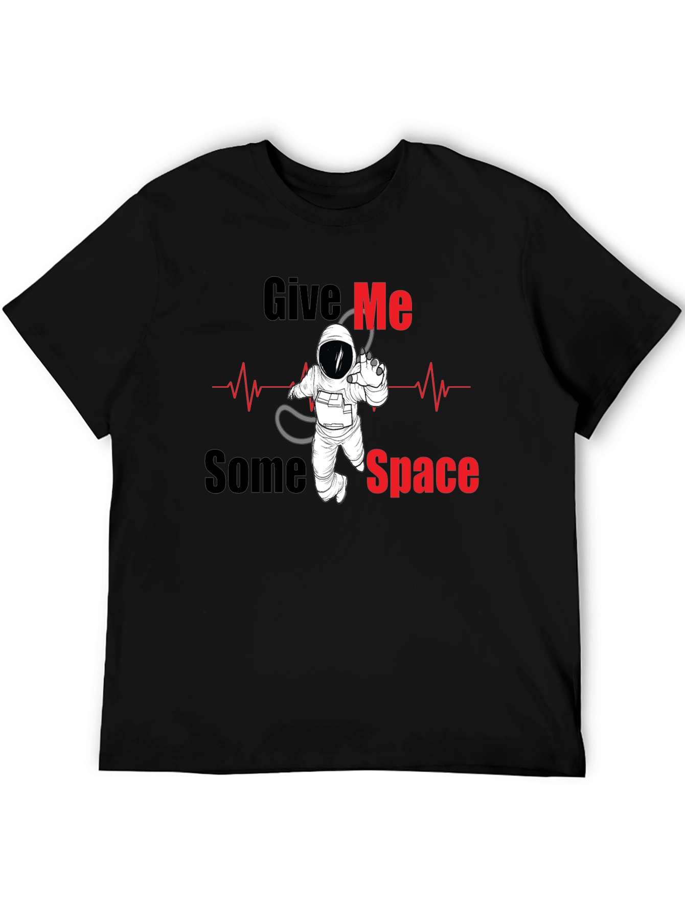 Black Give Me Space T-Shirt - Astronaut Graphic Tee view 5