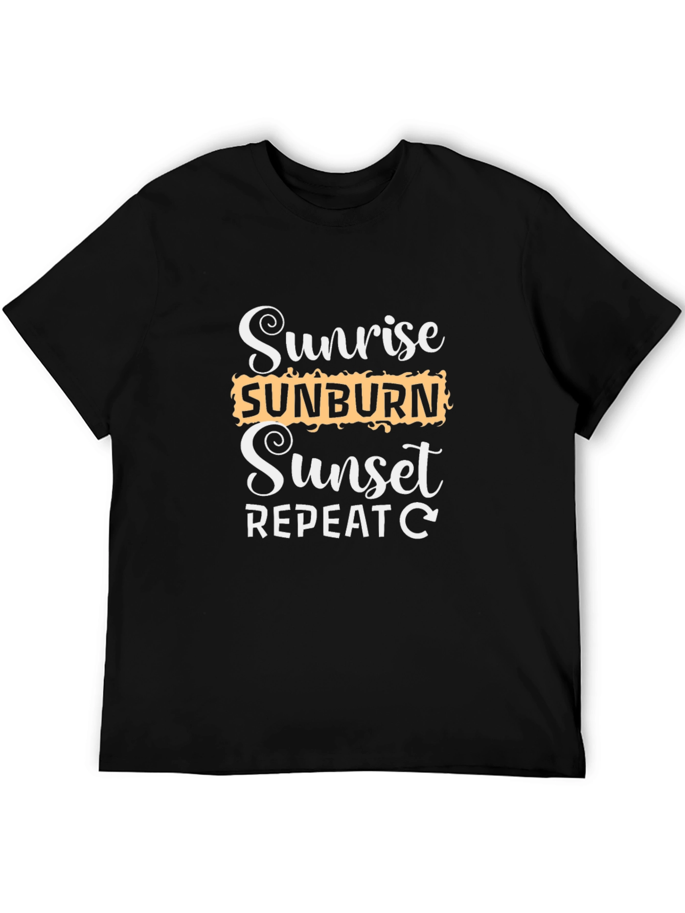 Black Sunrise Sunburn Sunset Repeat T-Shirt view 5
