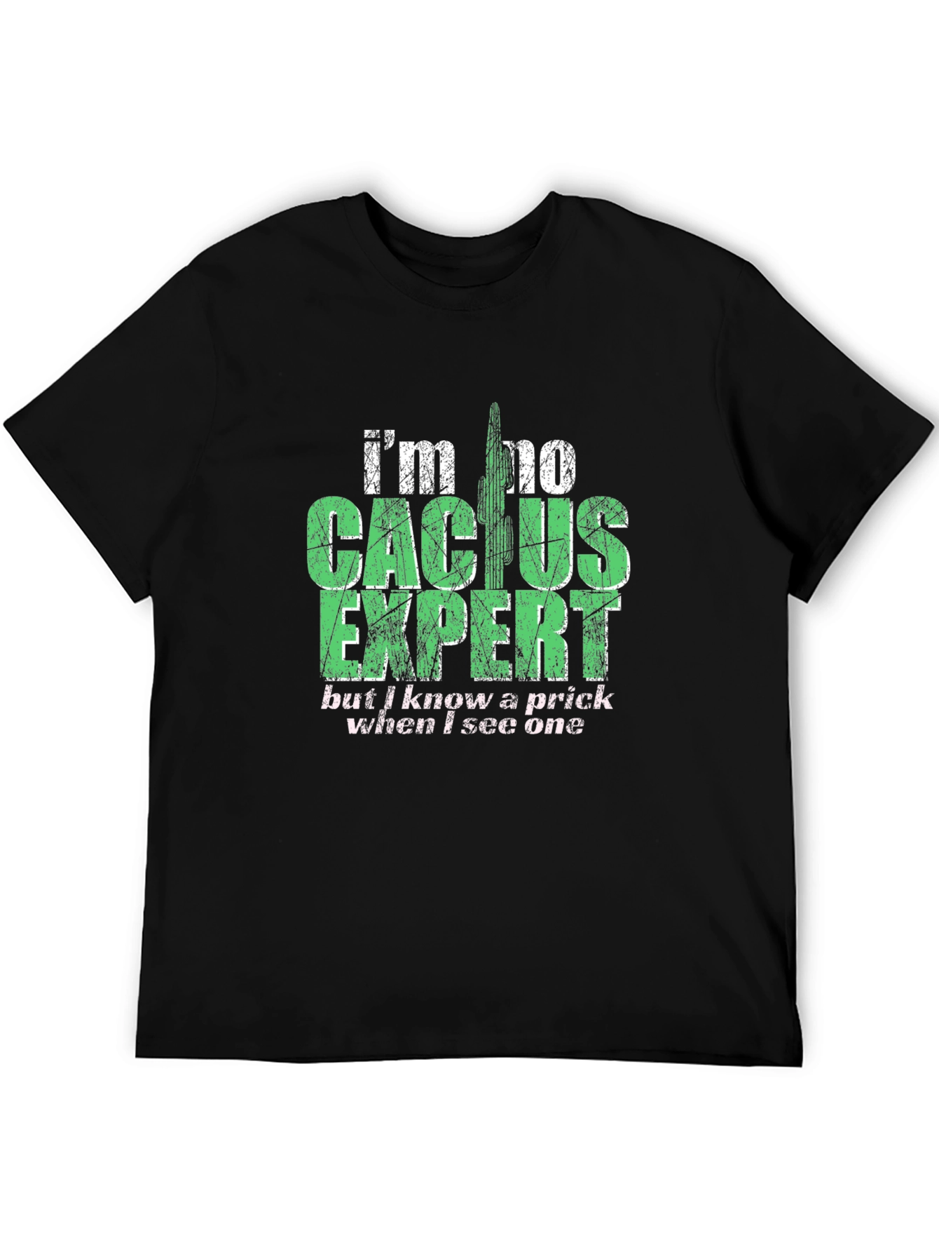 Black Cactus Expert Graphic T-Shirt - Funny Sarcastic Tee view 5