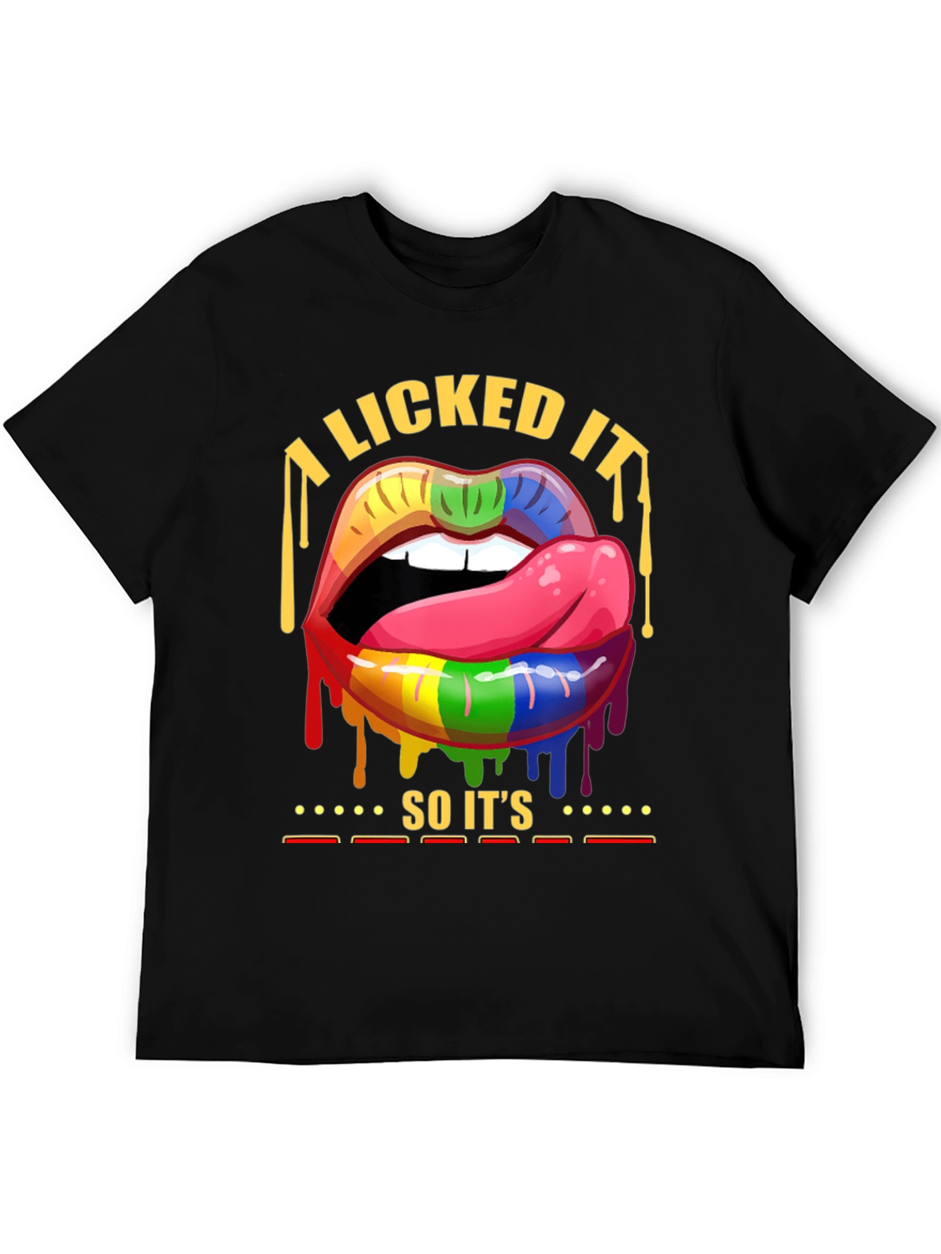 Black Rainbow Lips Pride T-Shirt view 5
