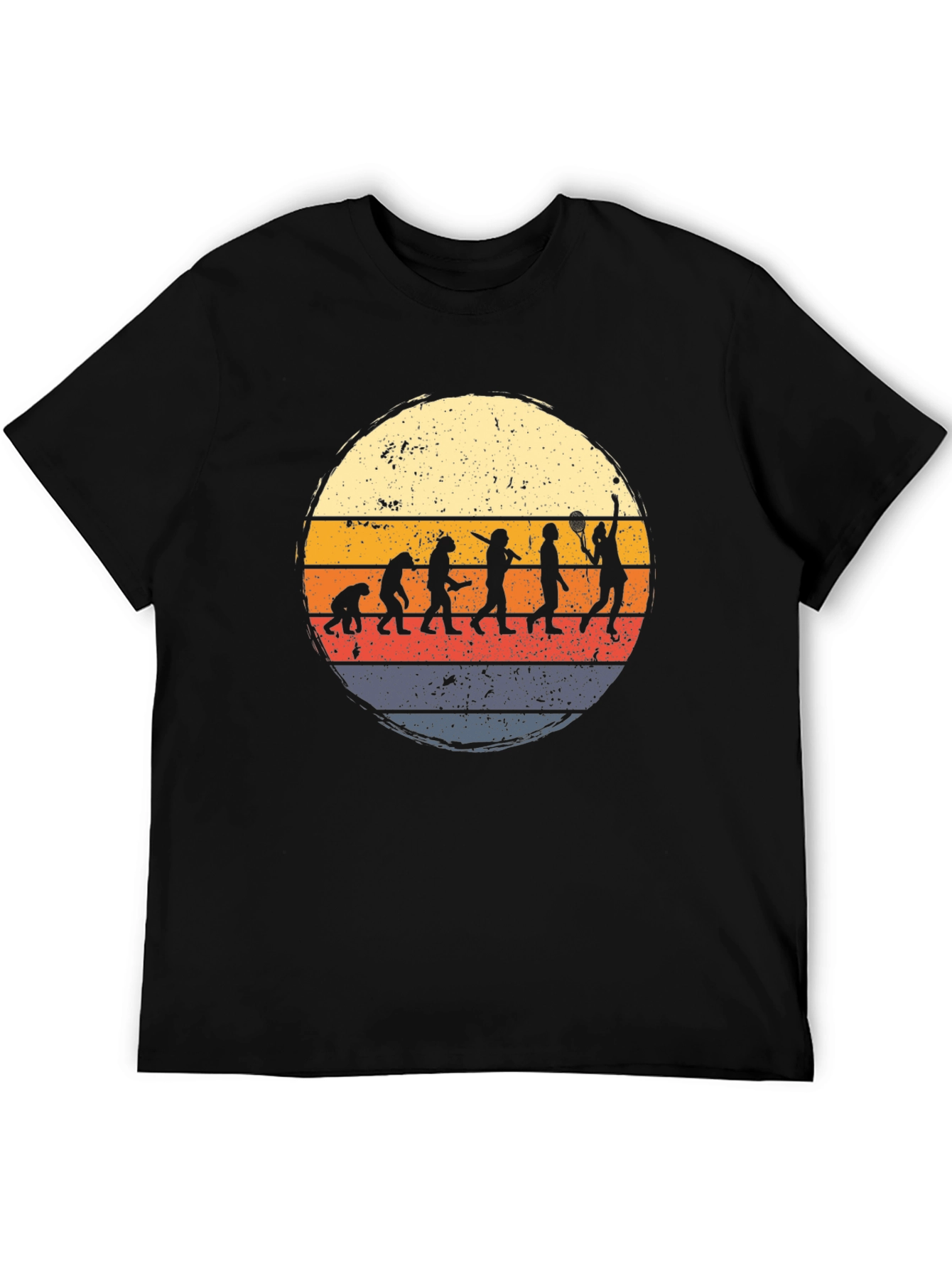 Black Tennis Evolution Graphic T-Shirt - Vintage Style view 5
