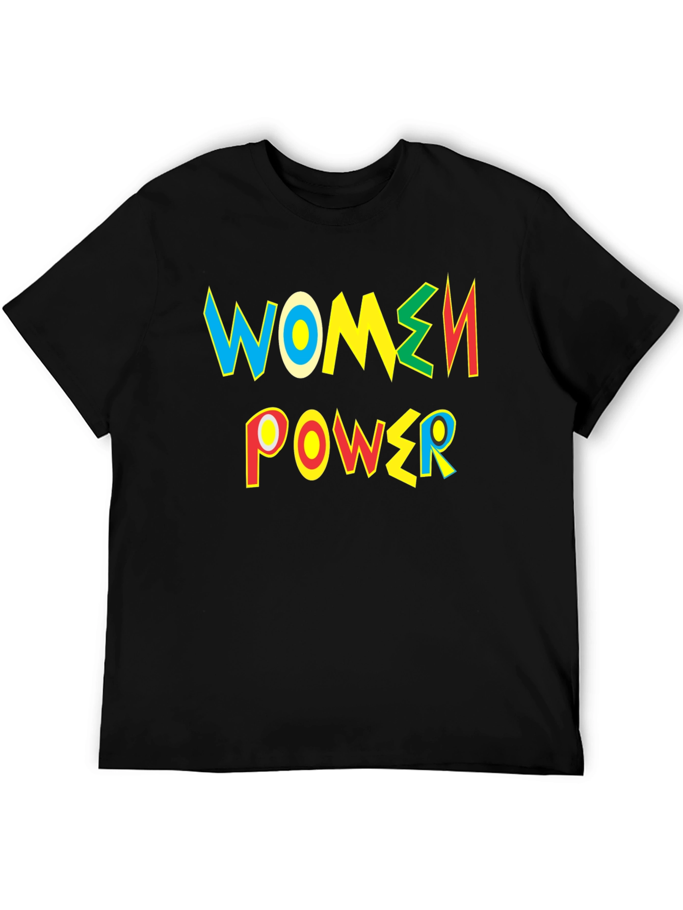 Black Women Power Black T-Shirt - Colorful Graphic Tee view 5