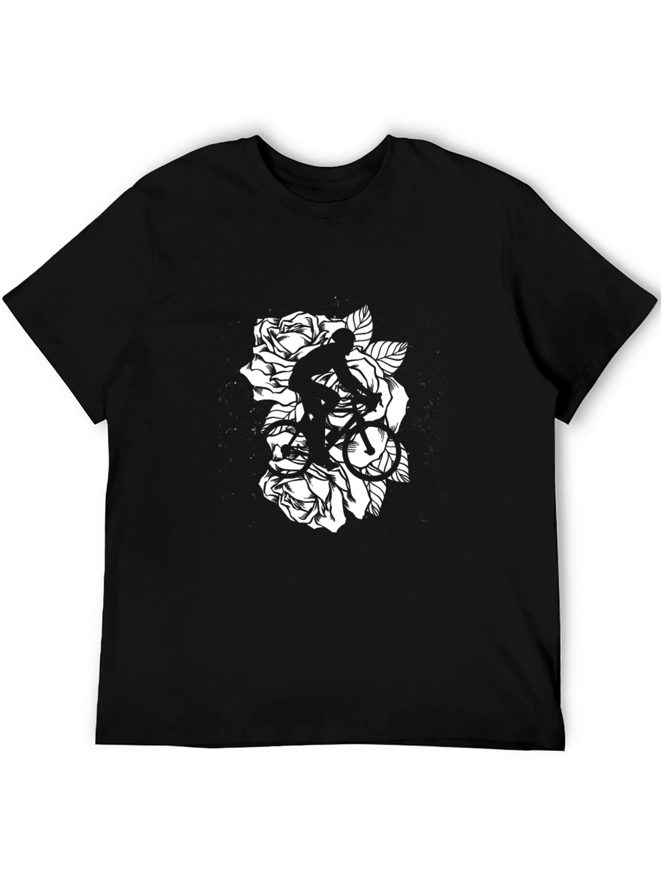 Black Black Bicycle Roses Graphic T-Shirt view 5