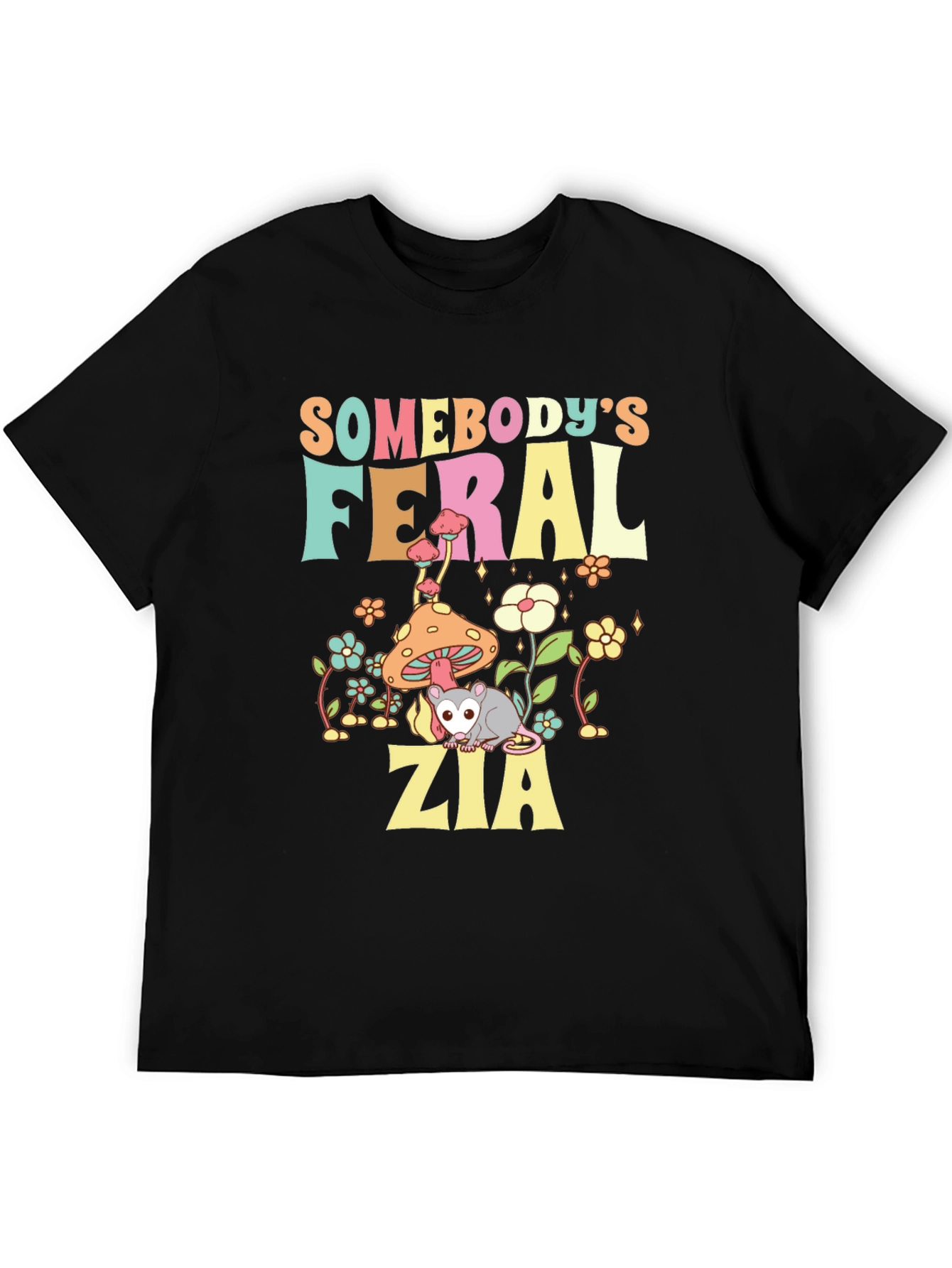 Black Feral Zia Graphic T-Shirt: Unique Design view 5