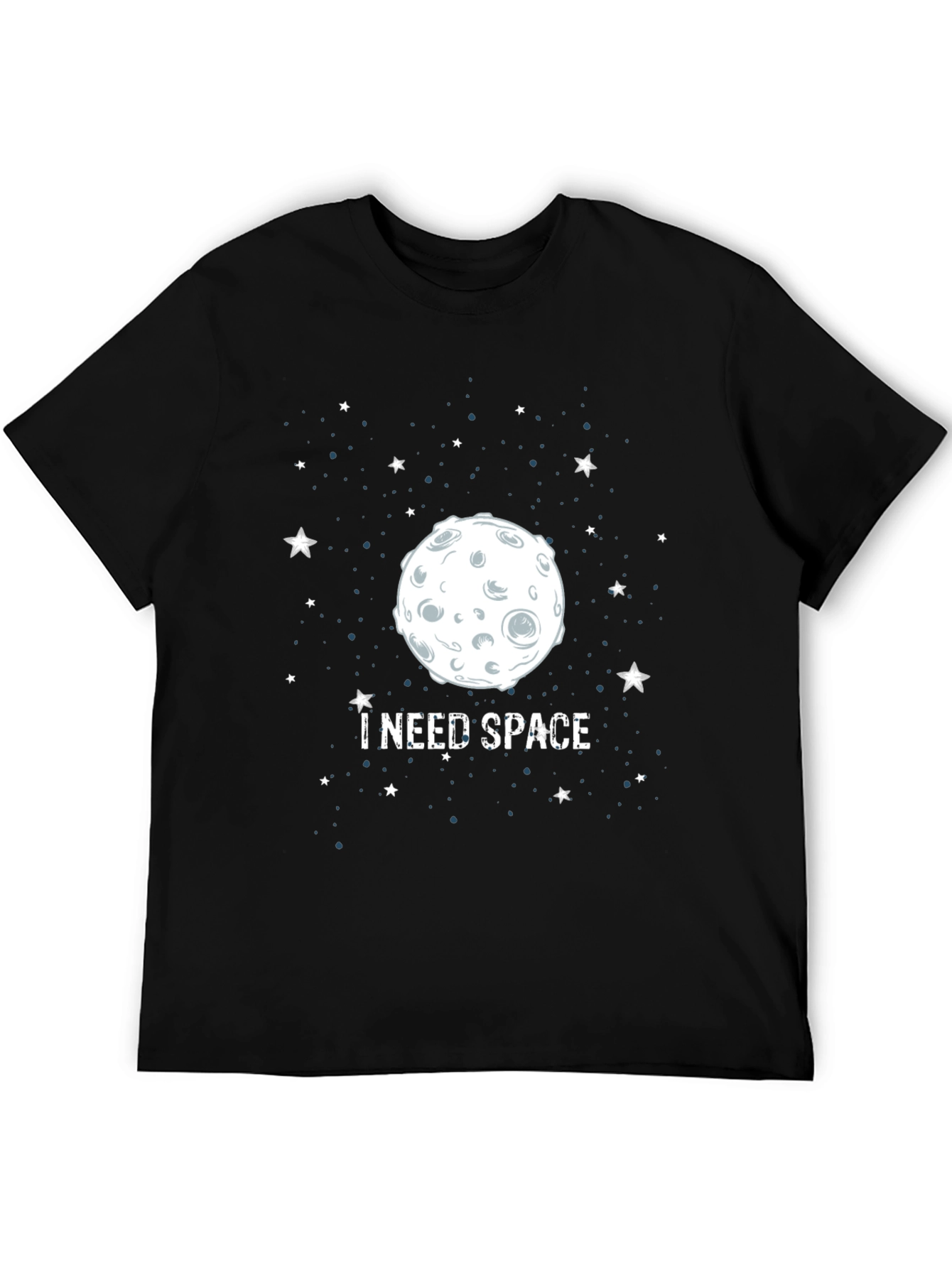 Black I Need Space Graphic Tee - Black Cotton T-Shirt view 5