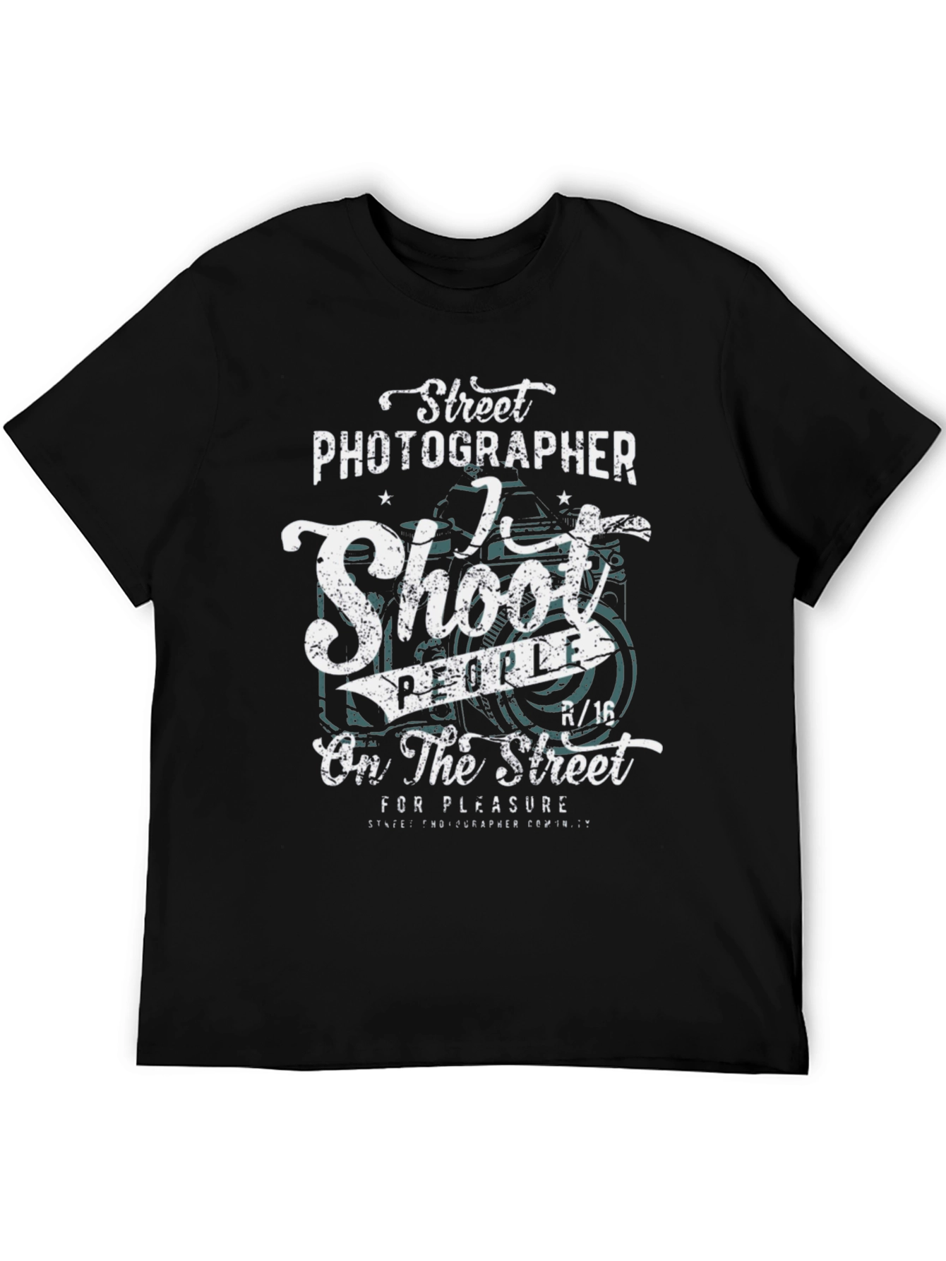 Black Street Photographer T-Shirt - I Shoot People view 5