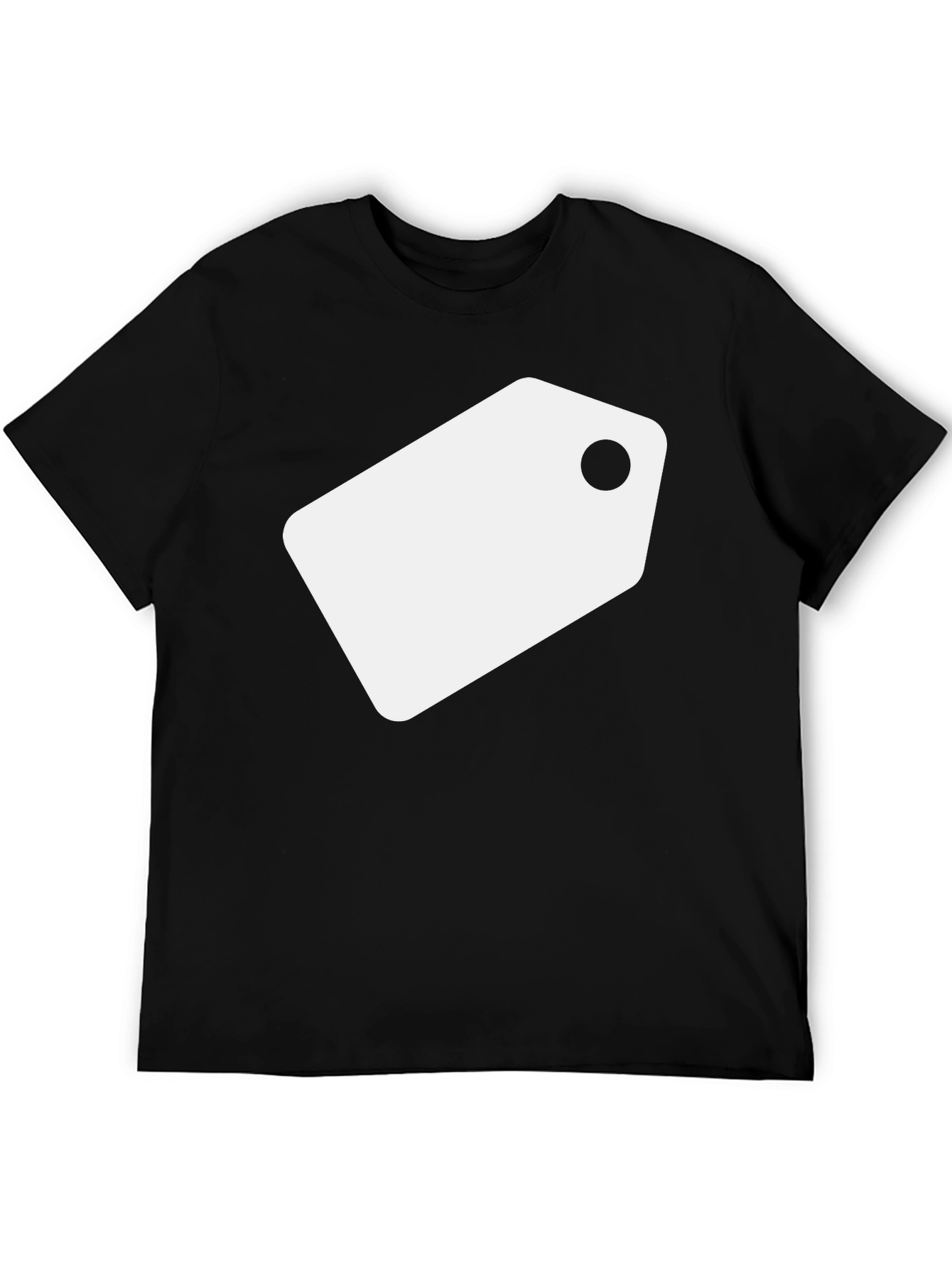 Black Black Tee with White Tag Graphic view 5