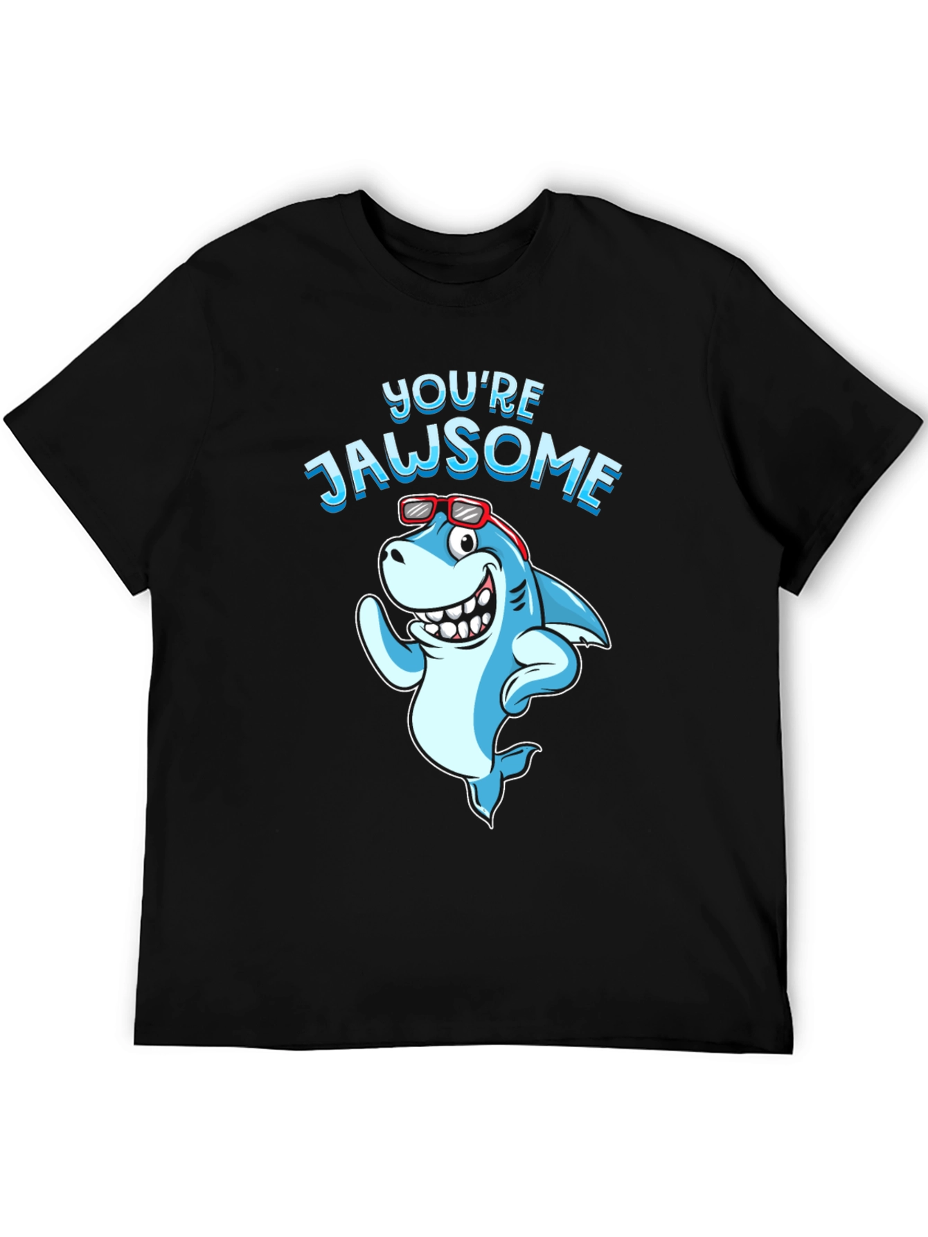Black You're Jawsome Shark Graphic Tee - Black Cotton T-Shirt view 5