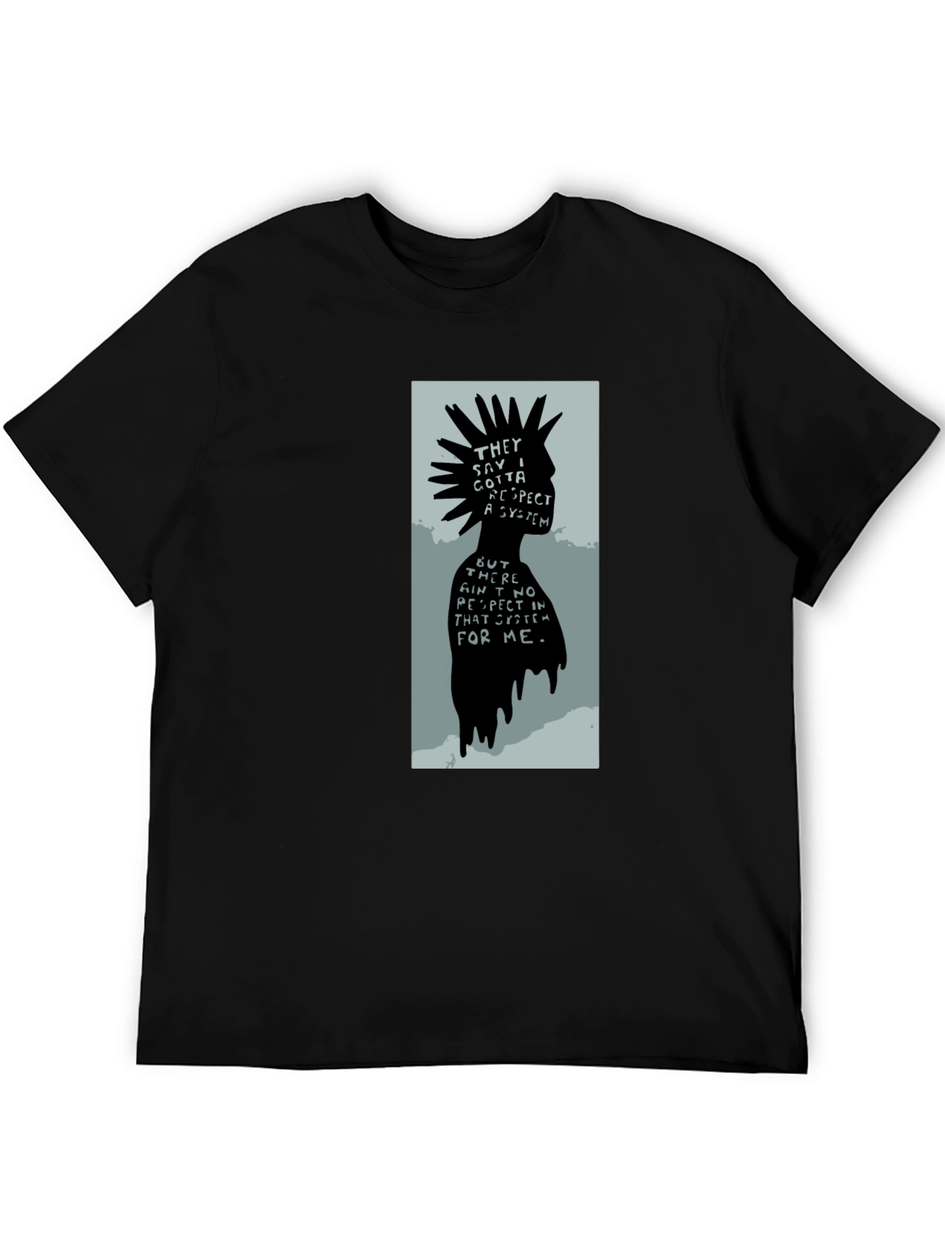 Black Statement Punk T-Shirt - Respect System view 5