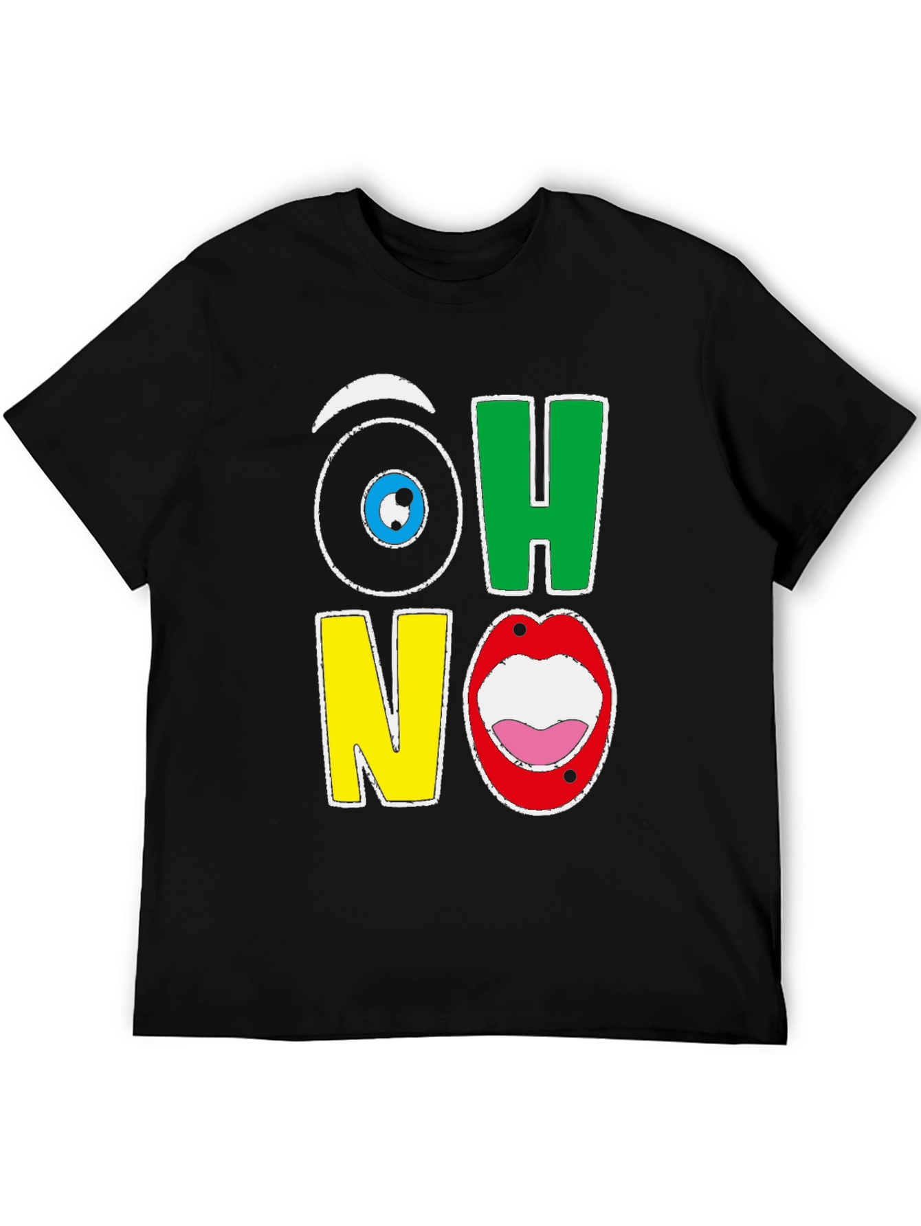 Black Oh No! Graphic Tee - Quirky T-Shirt view 5