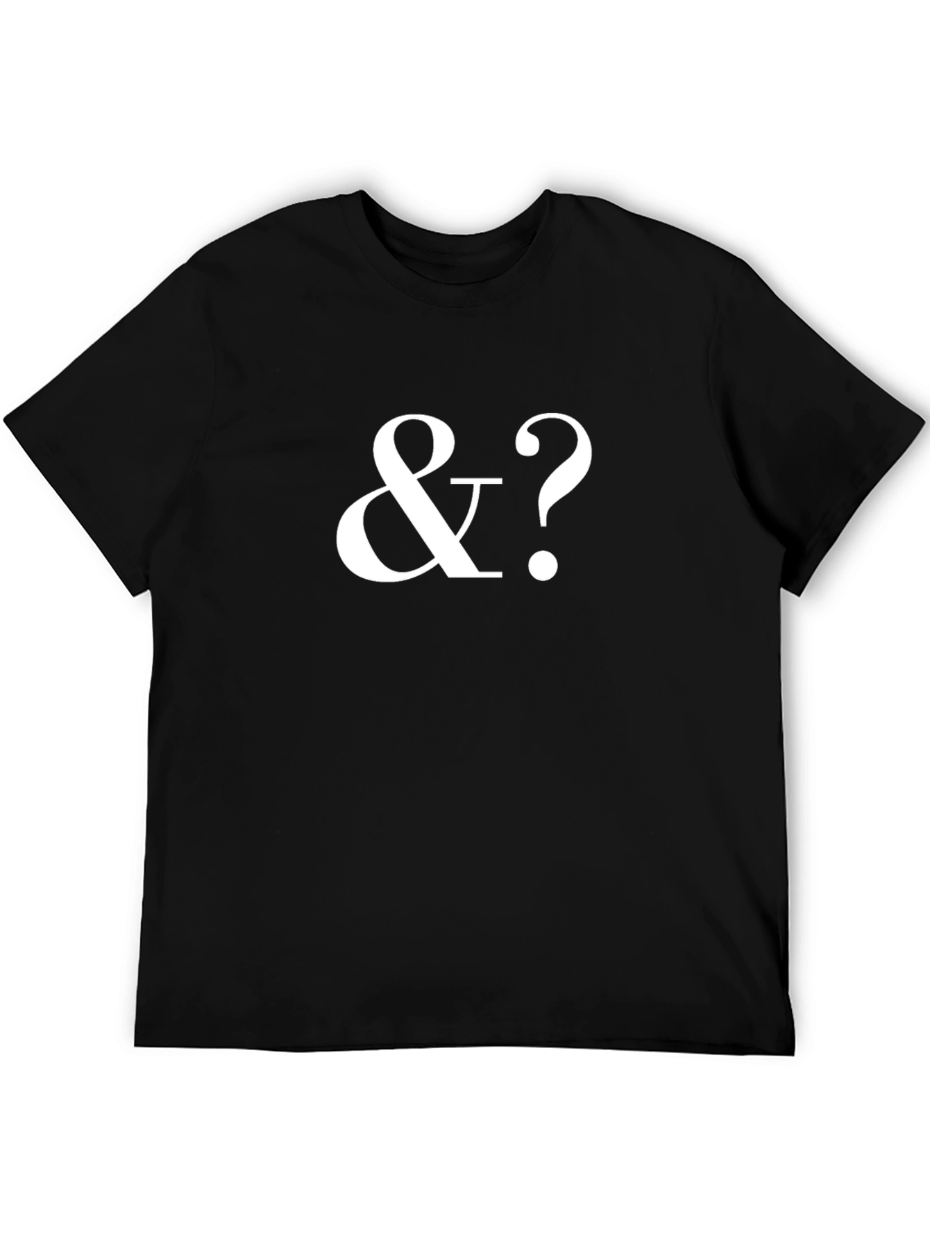 Black Black T-shirt with "&?" Graphic view 5