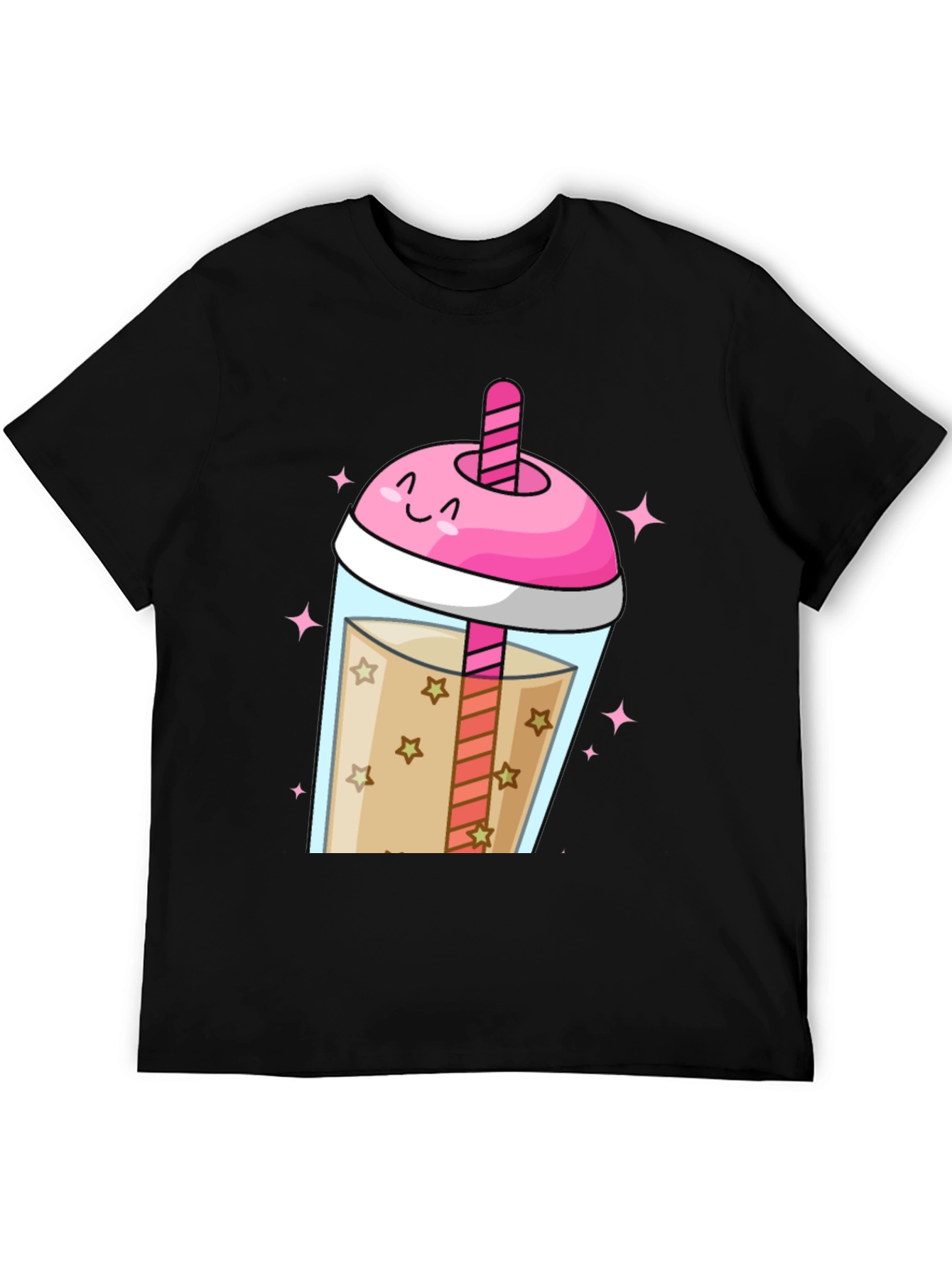 Black Kawaii Bubble Tea Graphic Tee view 5