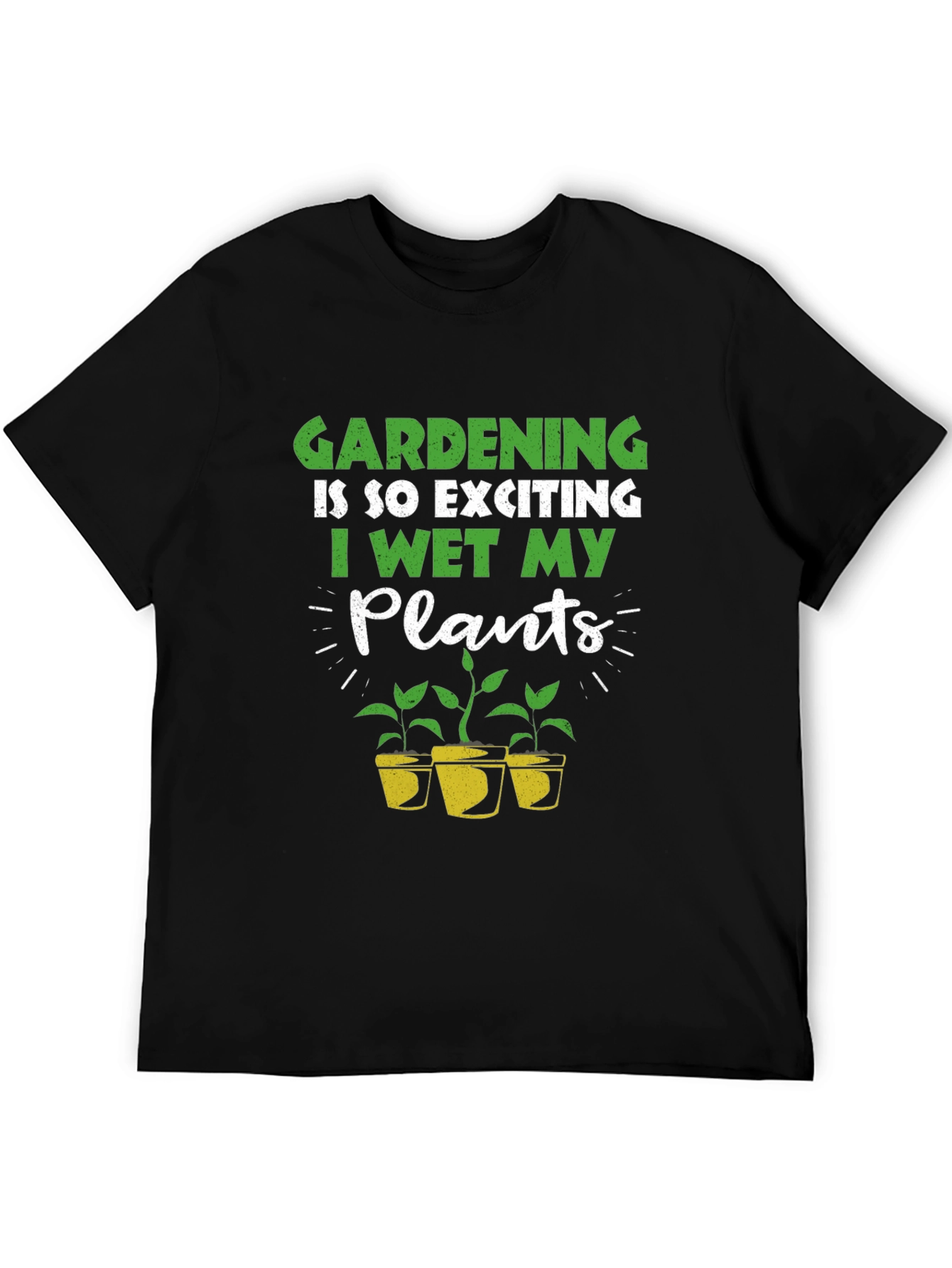 Black Gardening T-Shirt: I Wet My Plants view 5