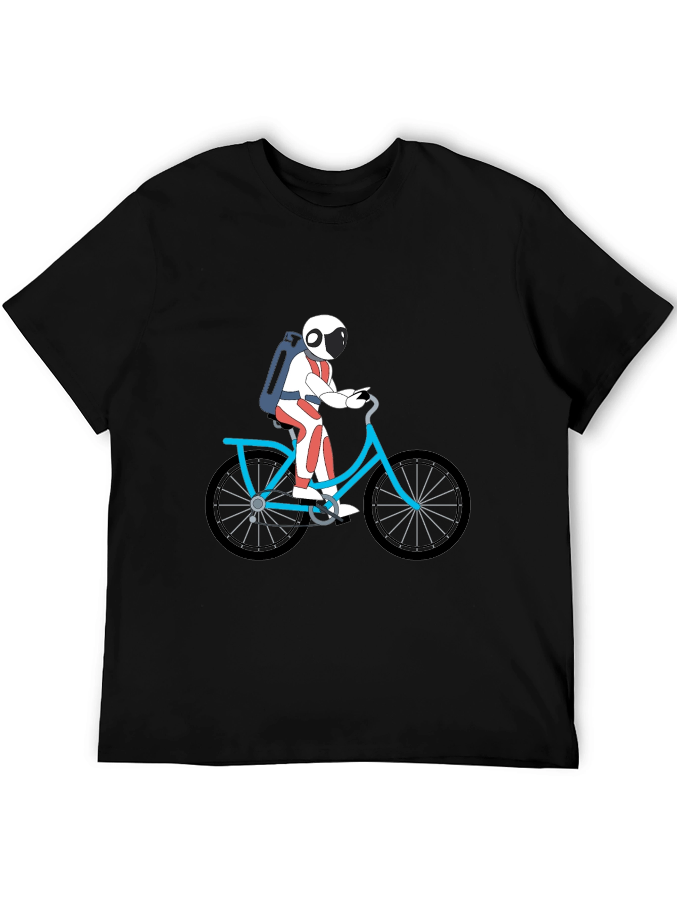 Black Astronaut on Bike Graphic Tee - Black view 5