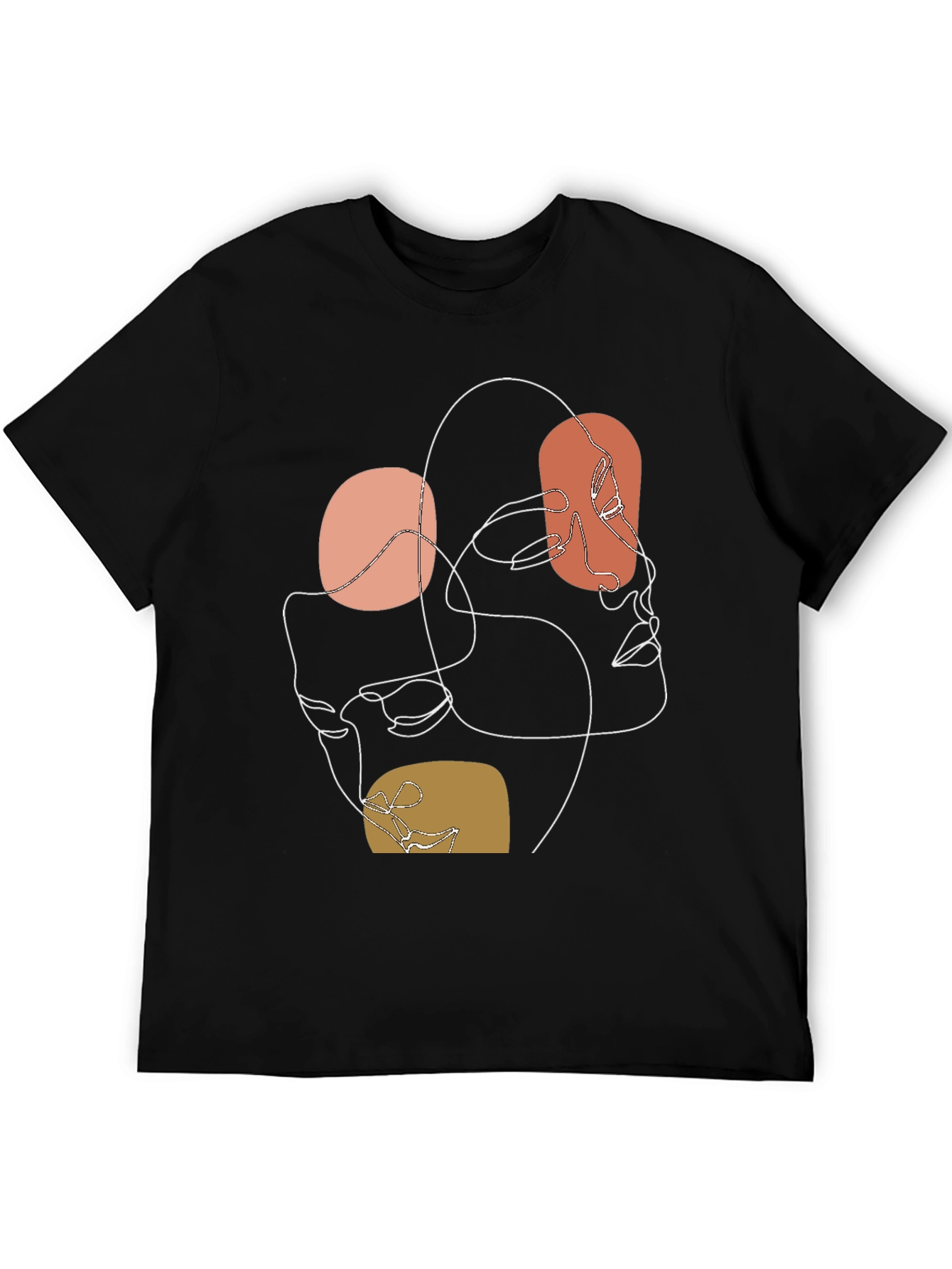 Black Abstract Line Art Graphic Tee - Modern Minimalist Design view 5